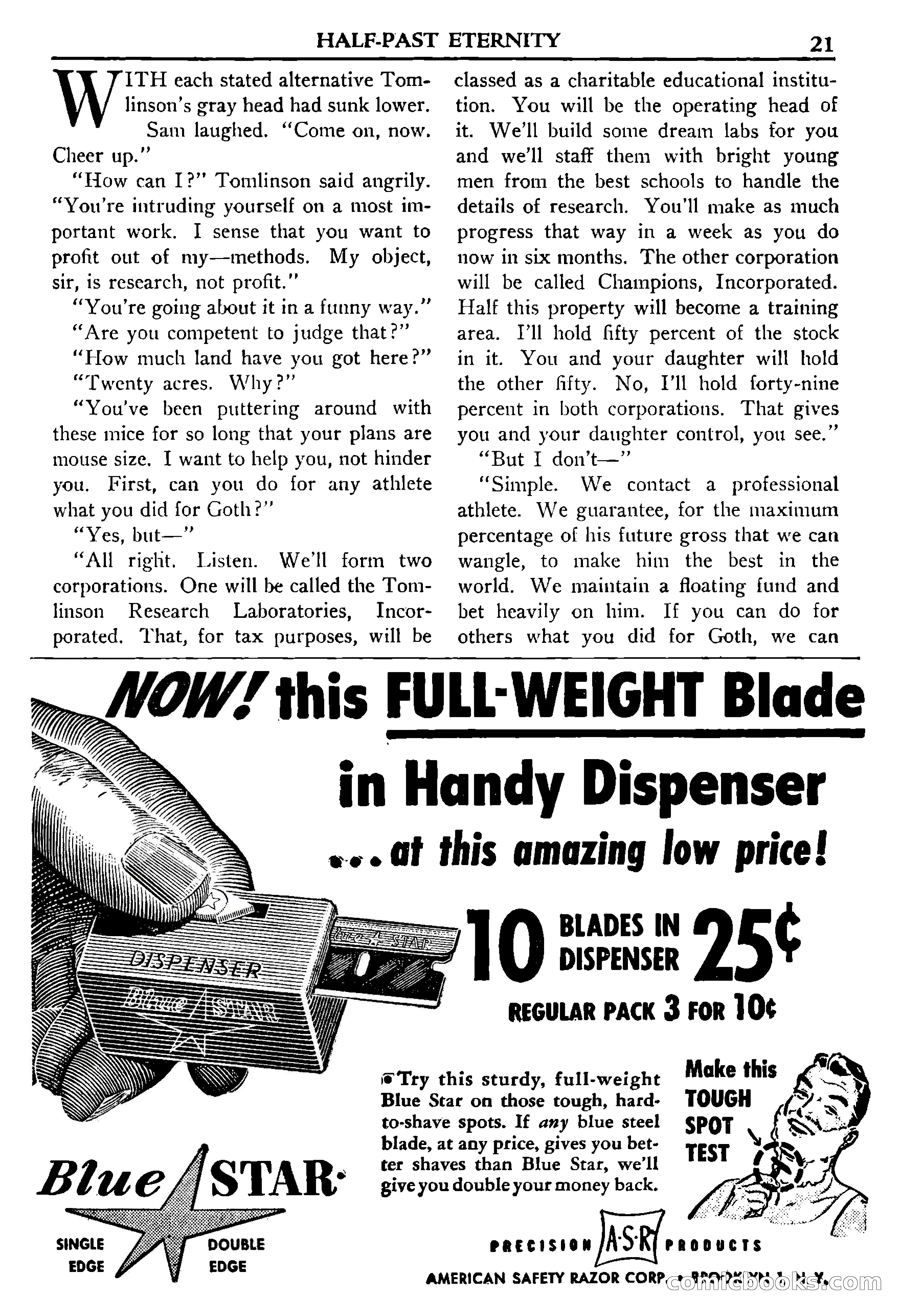 Super Science Stories, July 1950 — page 21 of 133