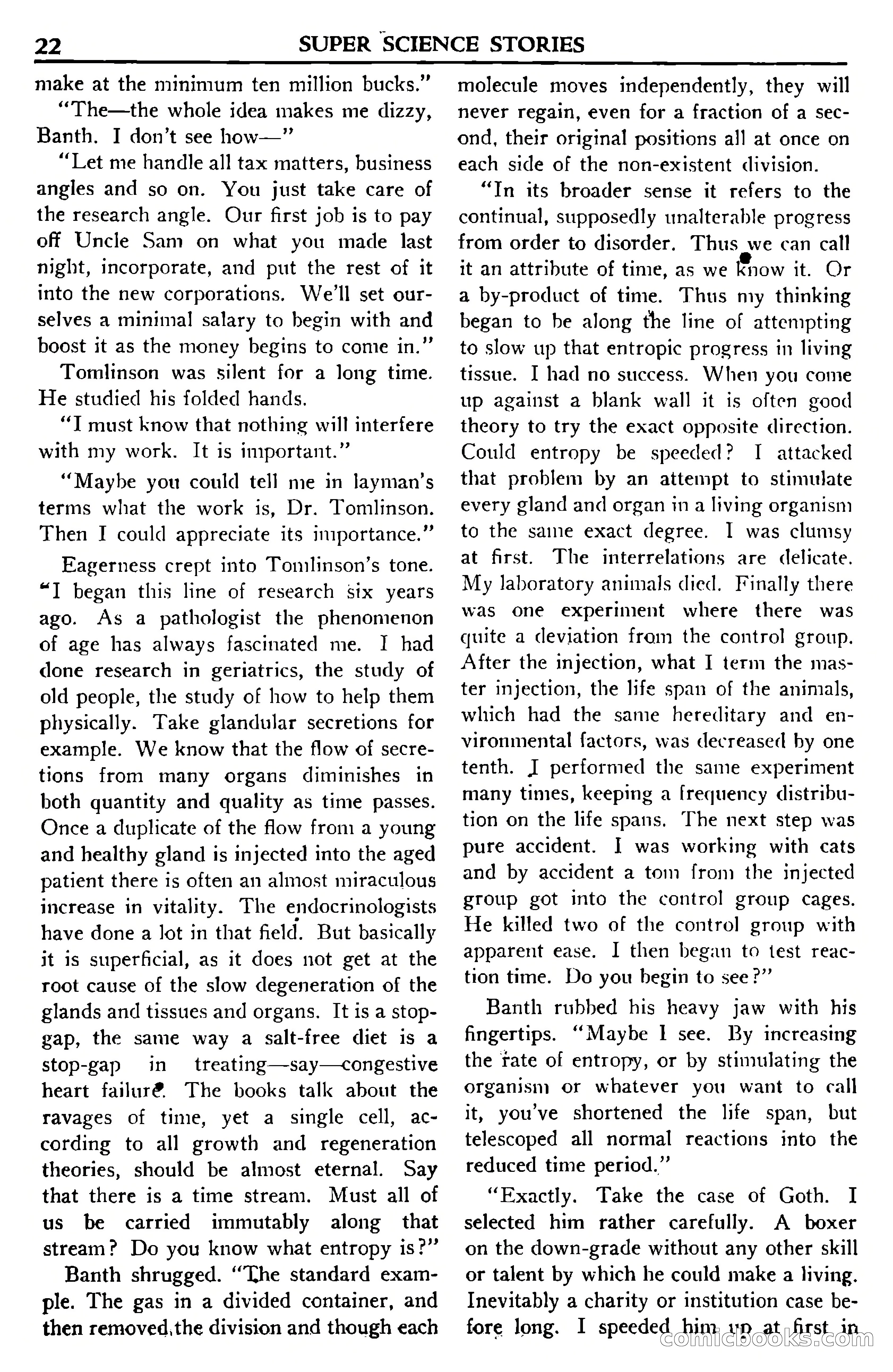 Super Science Stories, July 1950 — page 22 of 133