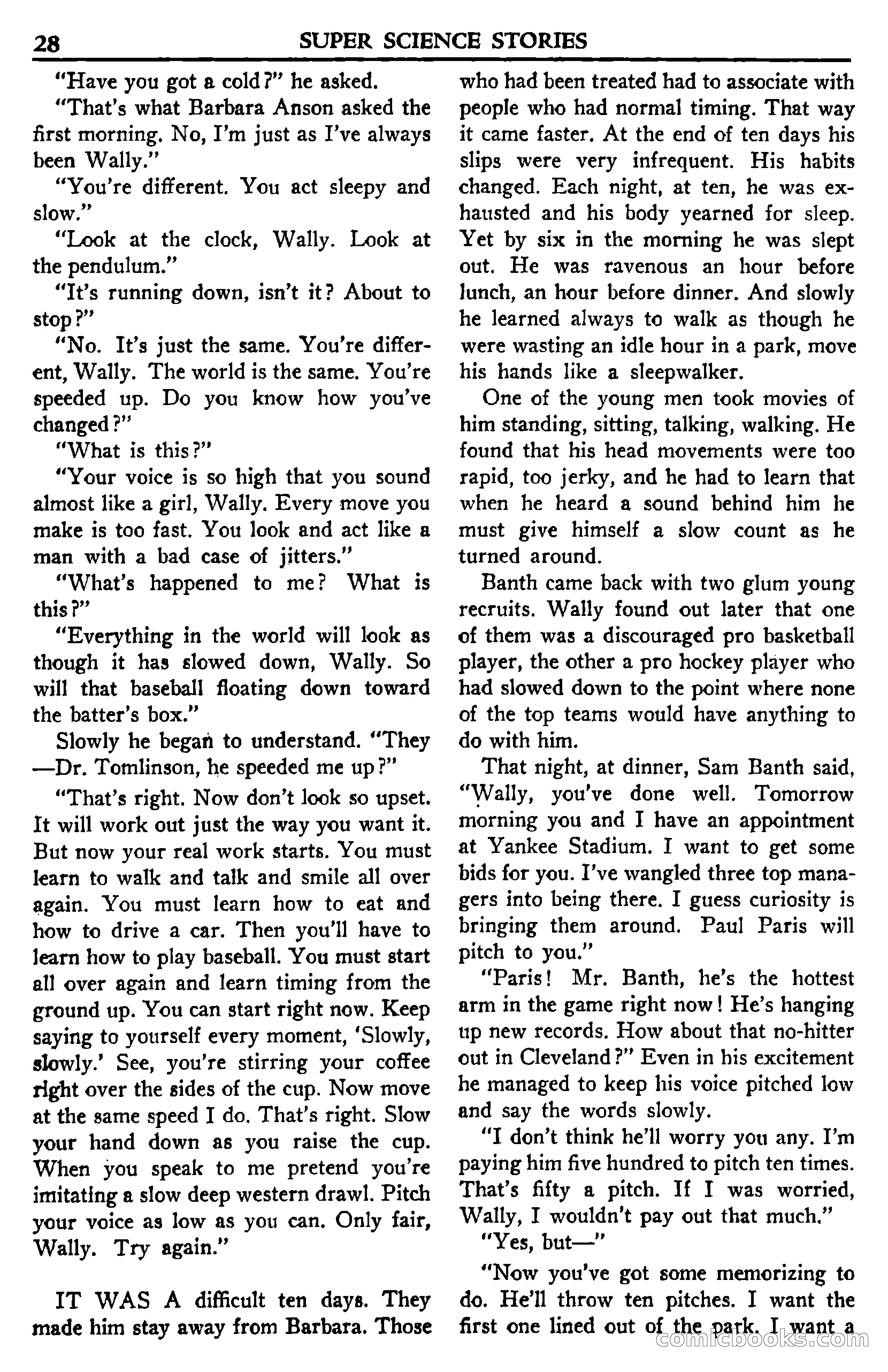 Super Science Stories, July 1950 — page 28 of 133