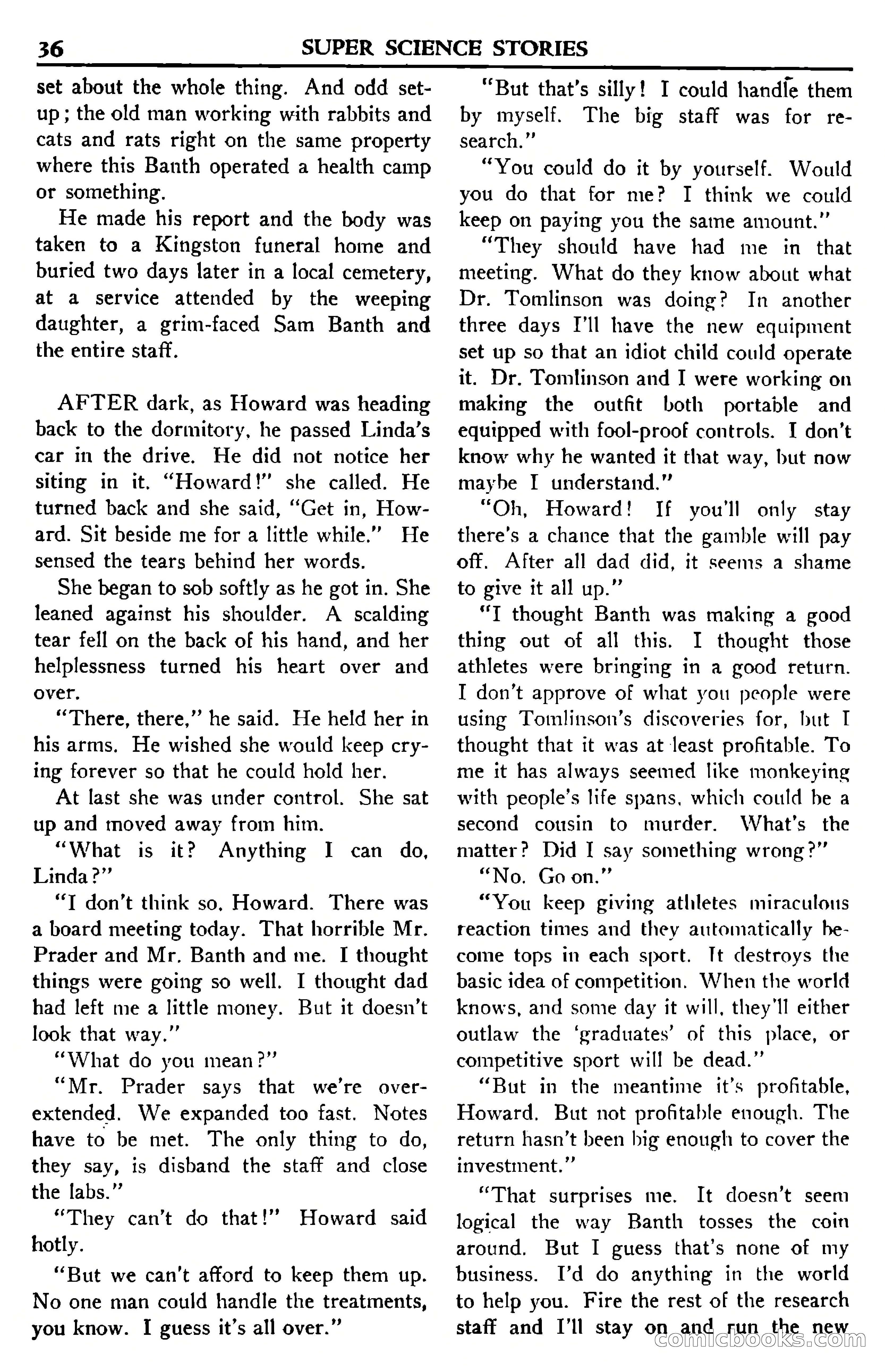 Super Science Stories, July 1950 — page 36 of 133
