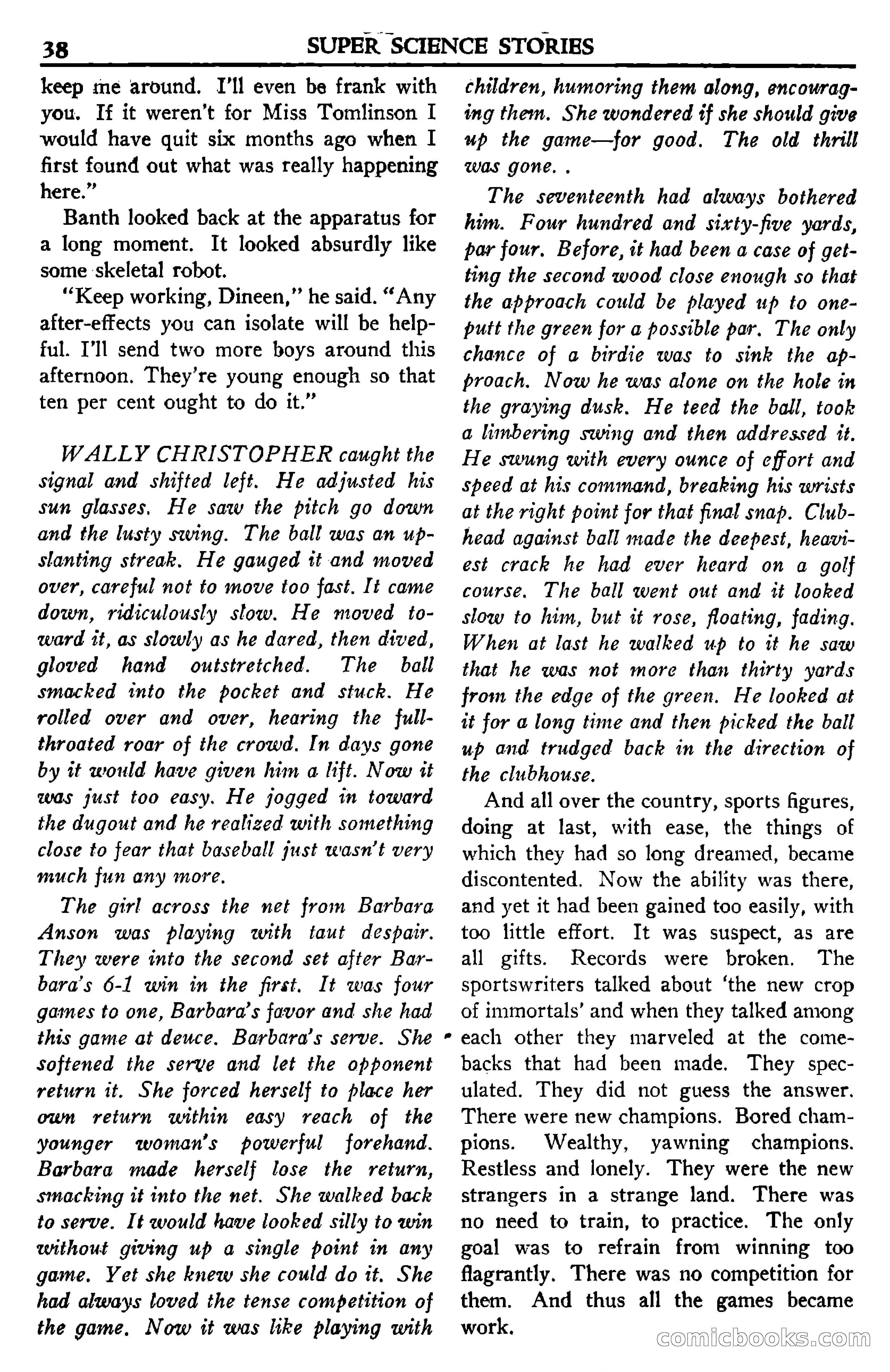 Super Science Stories, July 1950 — page 38 of 133