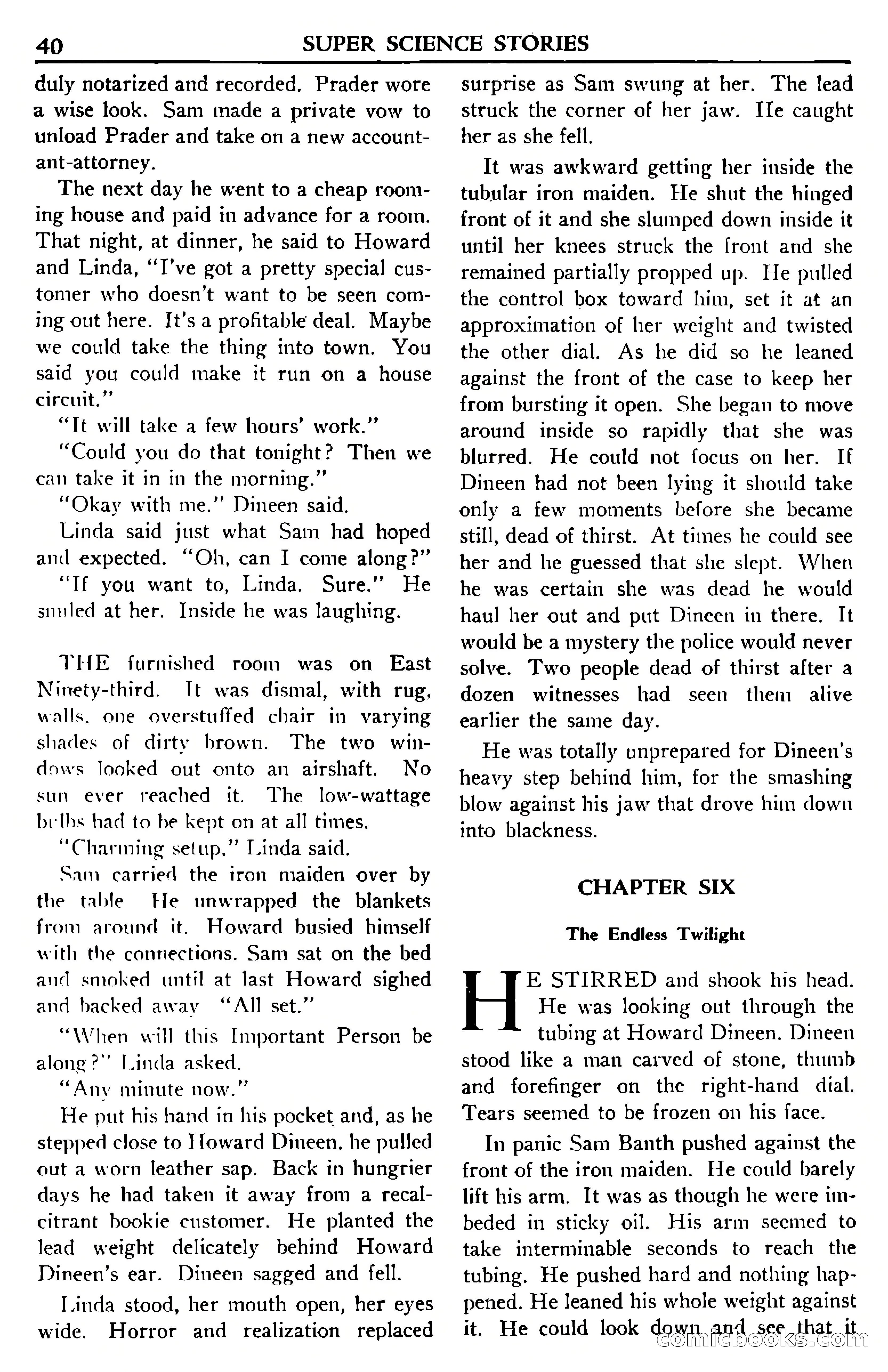 Super Science Stories, July 1950 — page 40 of 133
