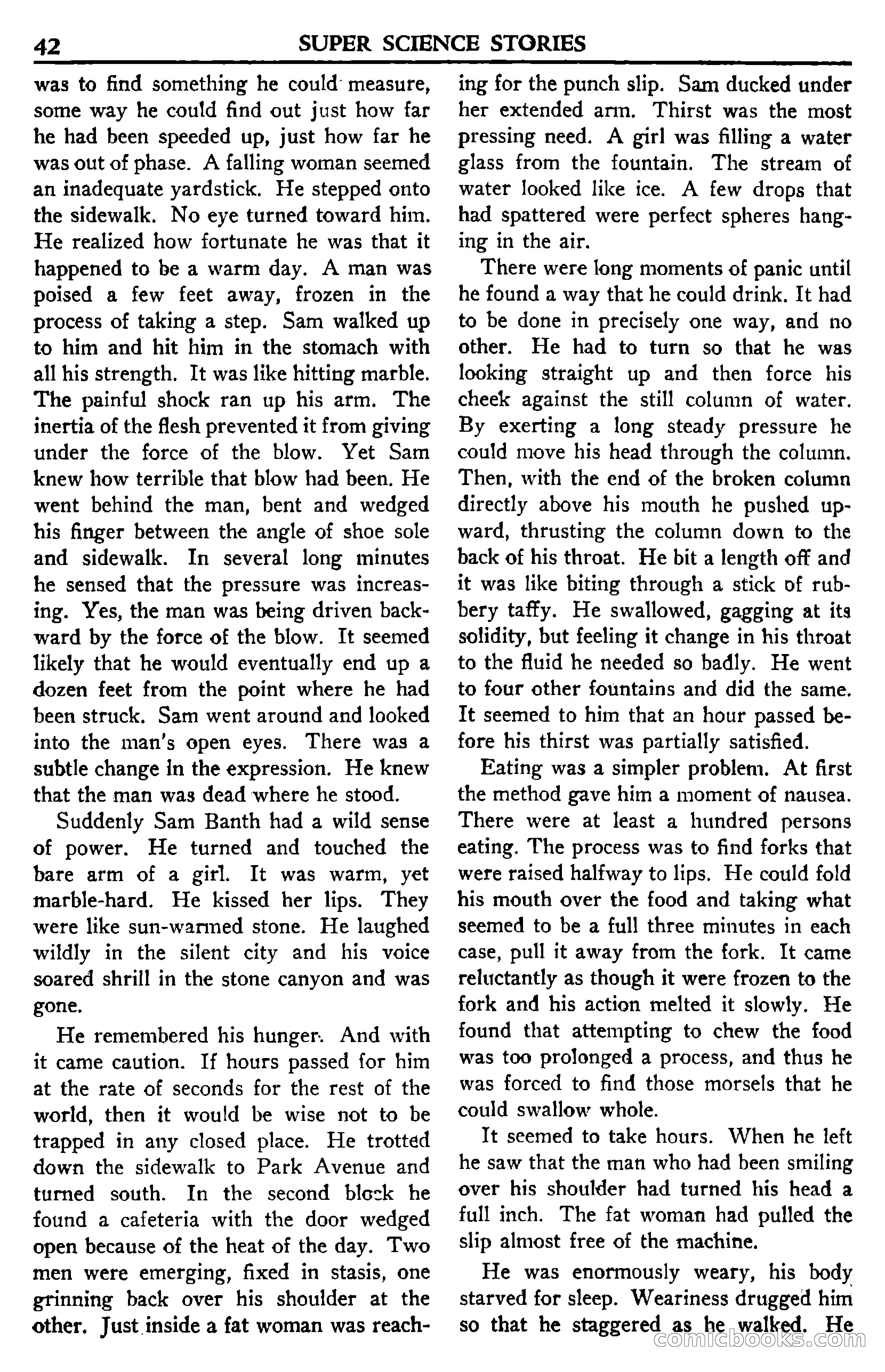 Super Science Stories, July 1950 — page 42 of 133