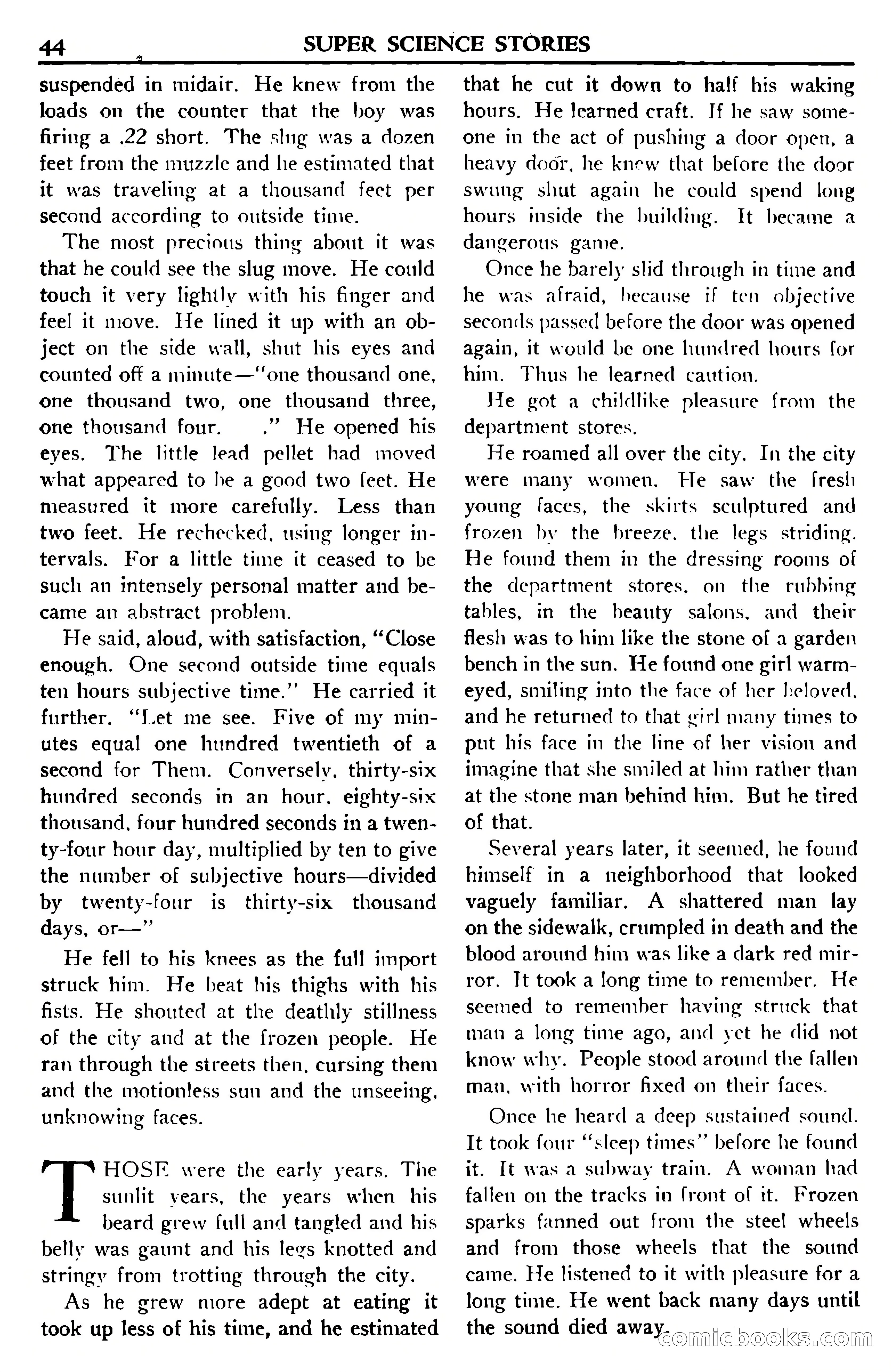 Super Science Stories, July 1950 — page 44 of 133