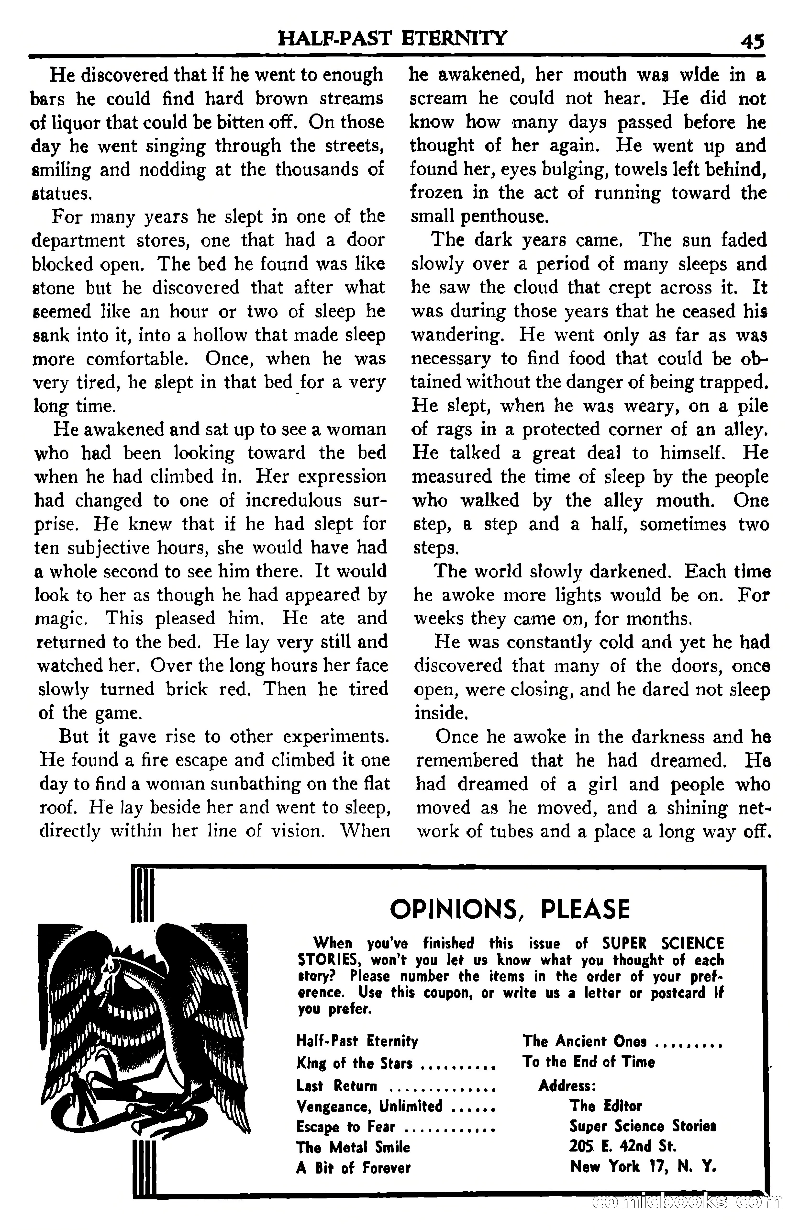 Super Science Stories, July 1950 — page 45 of 133