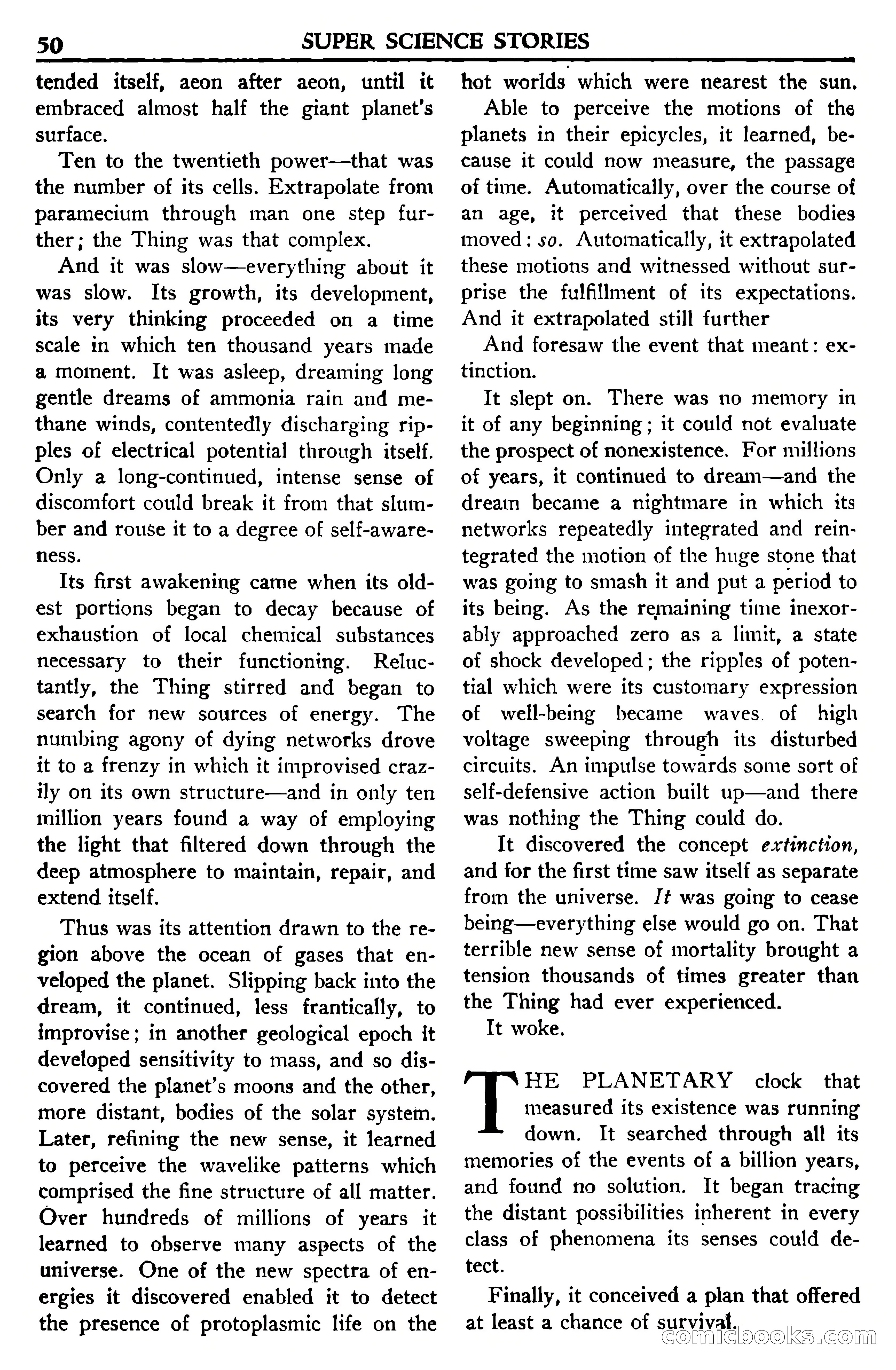 Super Science Stories, July 1950 — page 50 of 133