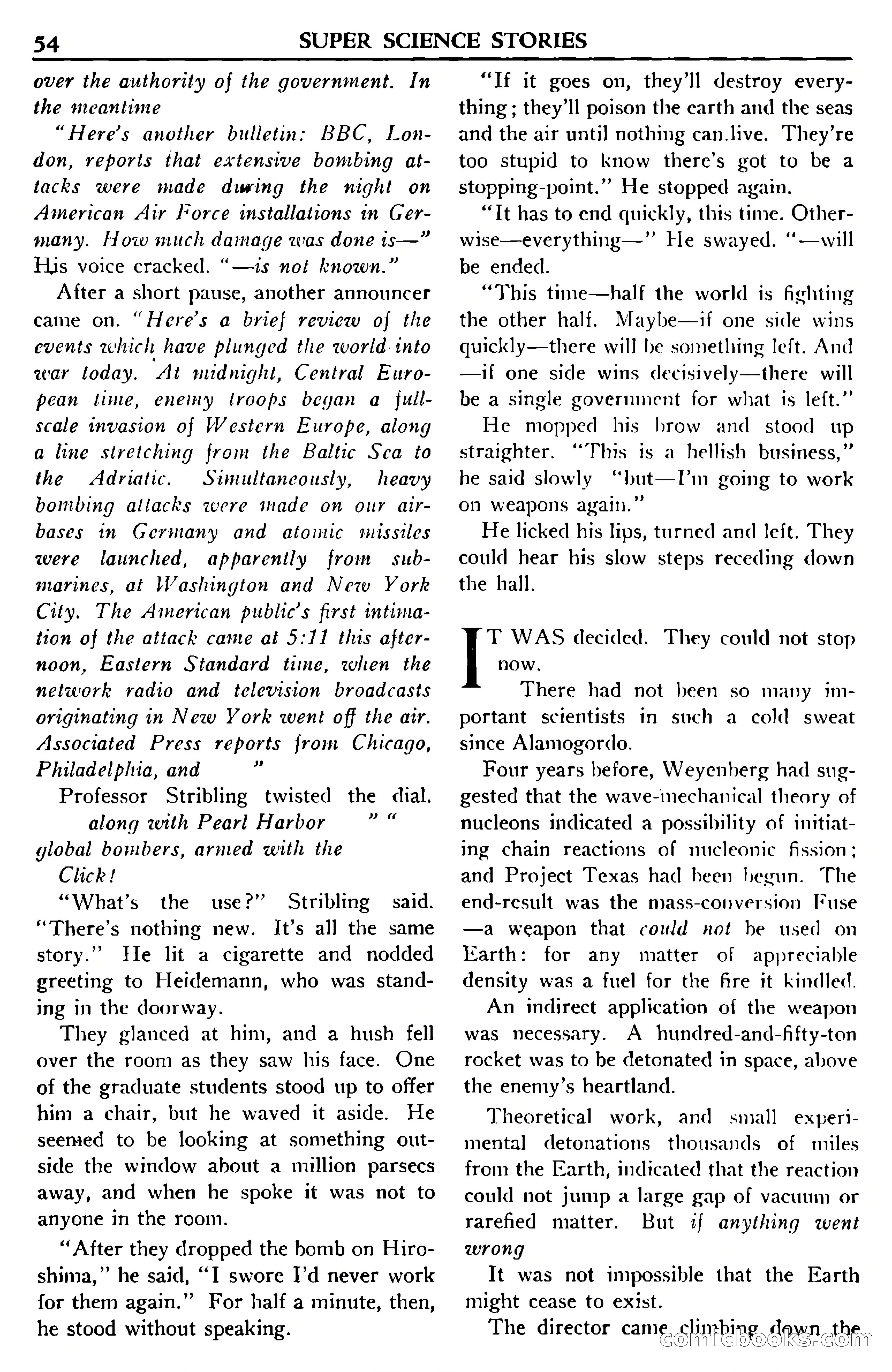 Super Science Stories, July 1950 — page 54 of 133