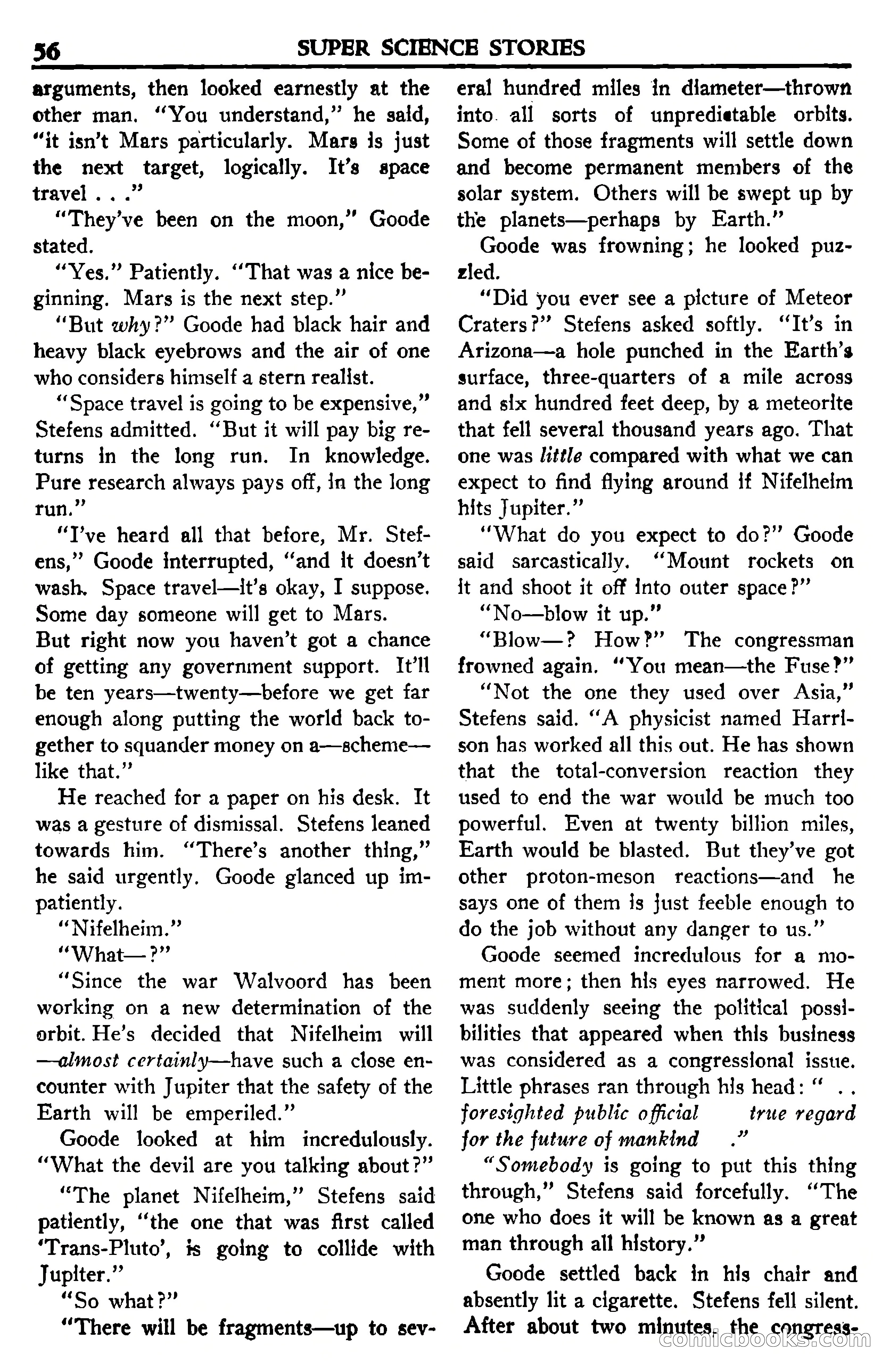 Super Science Stories, July 1950 — page 56 of 133