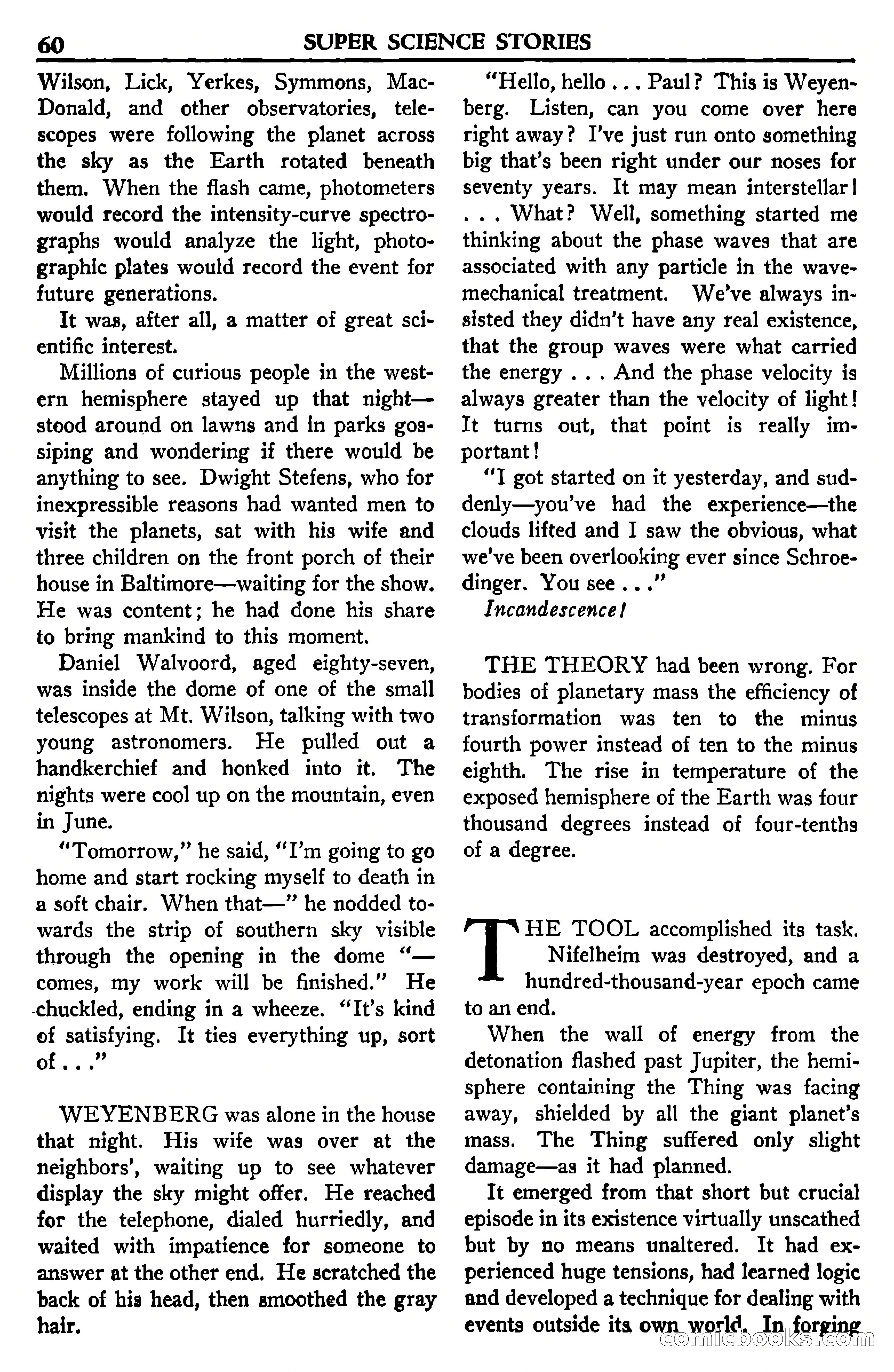 Super Science Stories, July 1950 — page 60 of 133