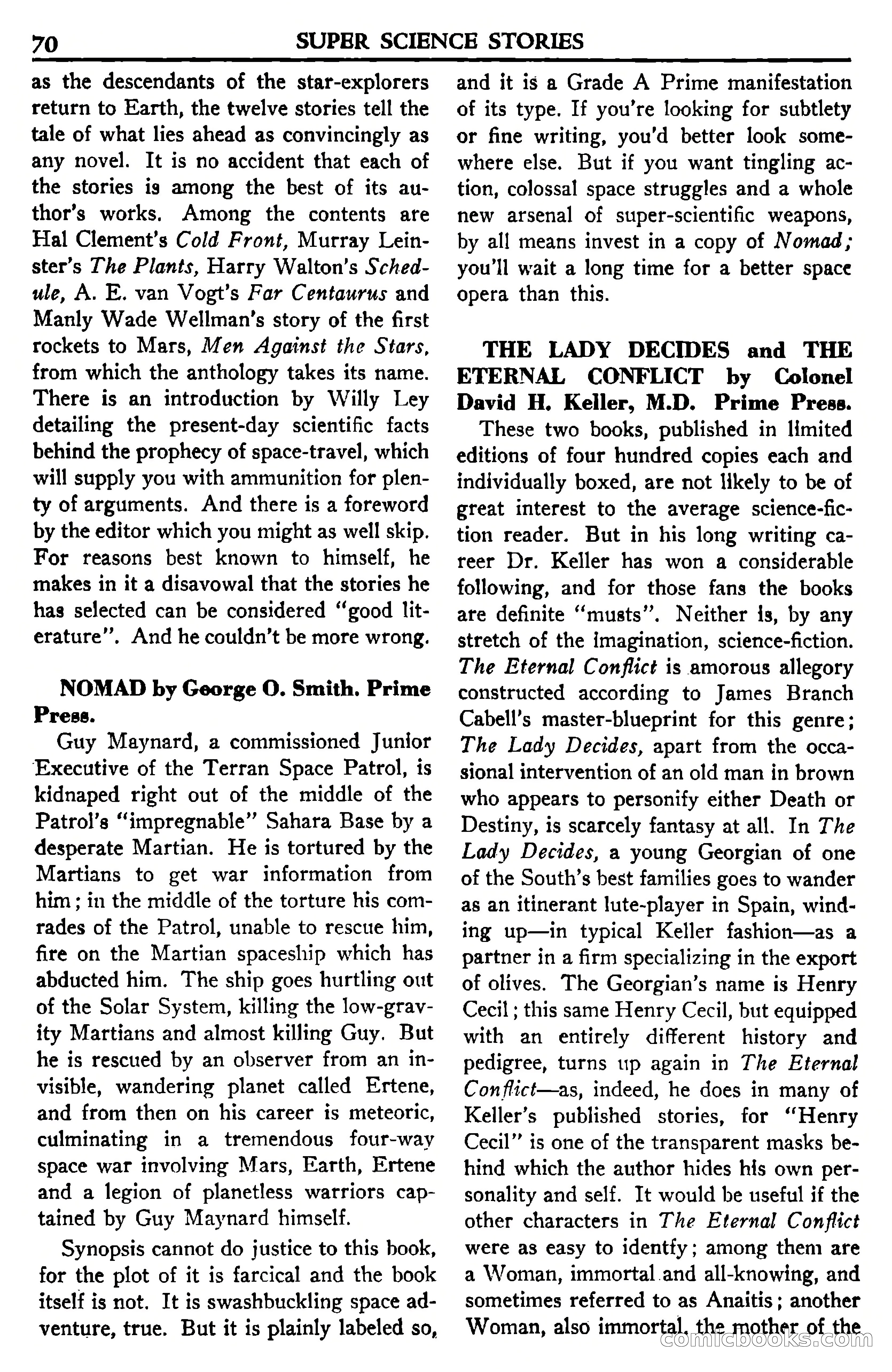 Super Science Stories, July 1950 — page 70 of 133