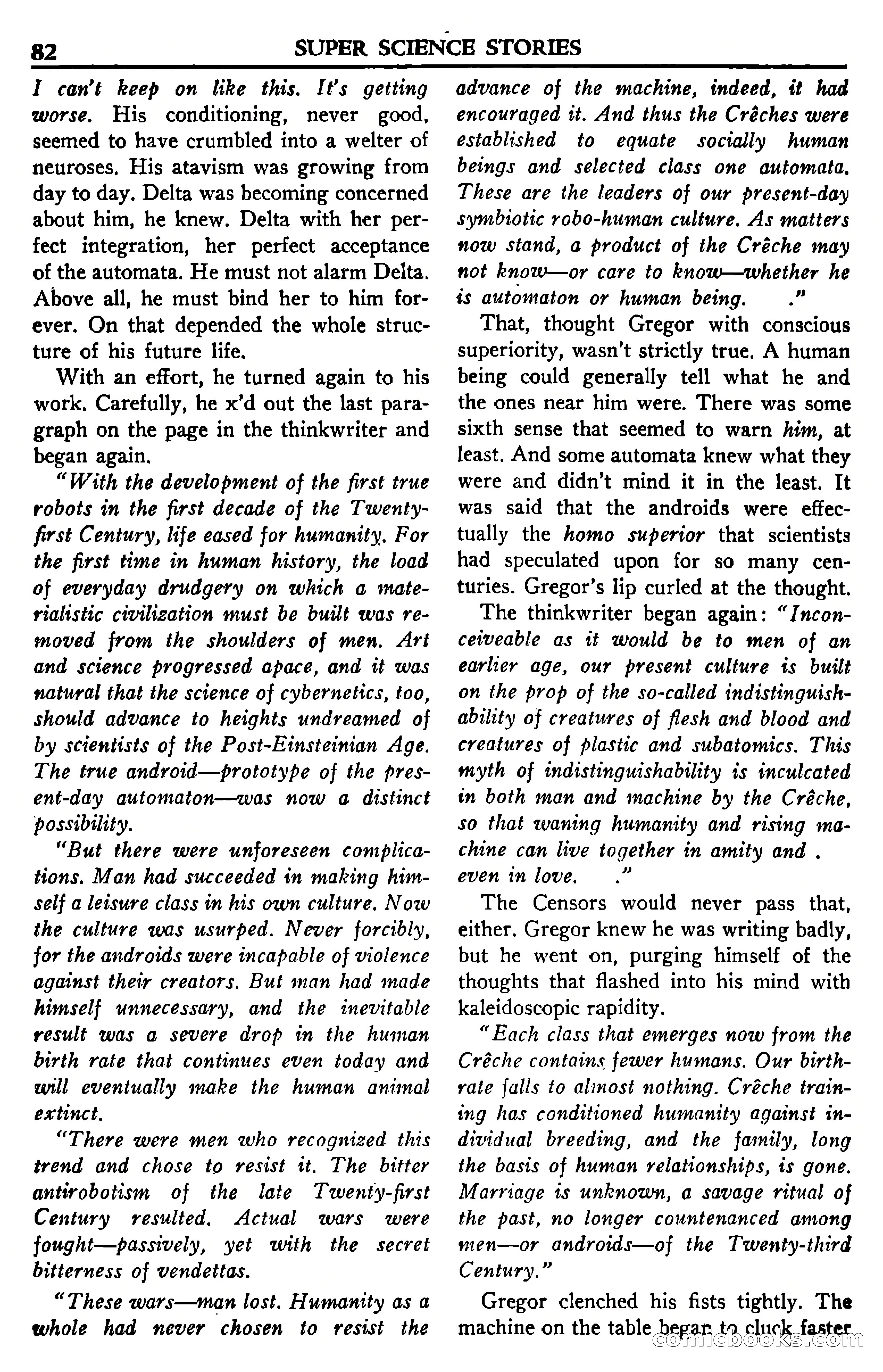 Super Science Stories, July 1950 — page 82 of 133