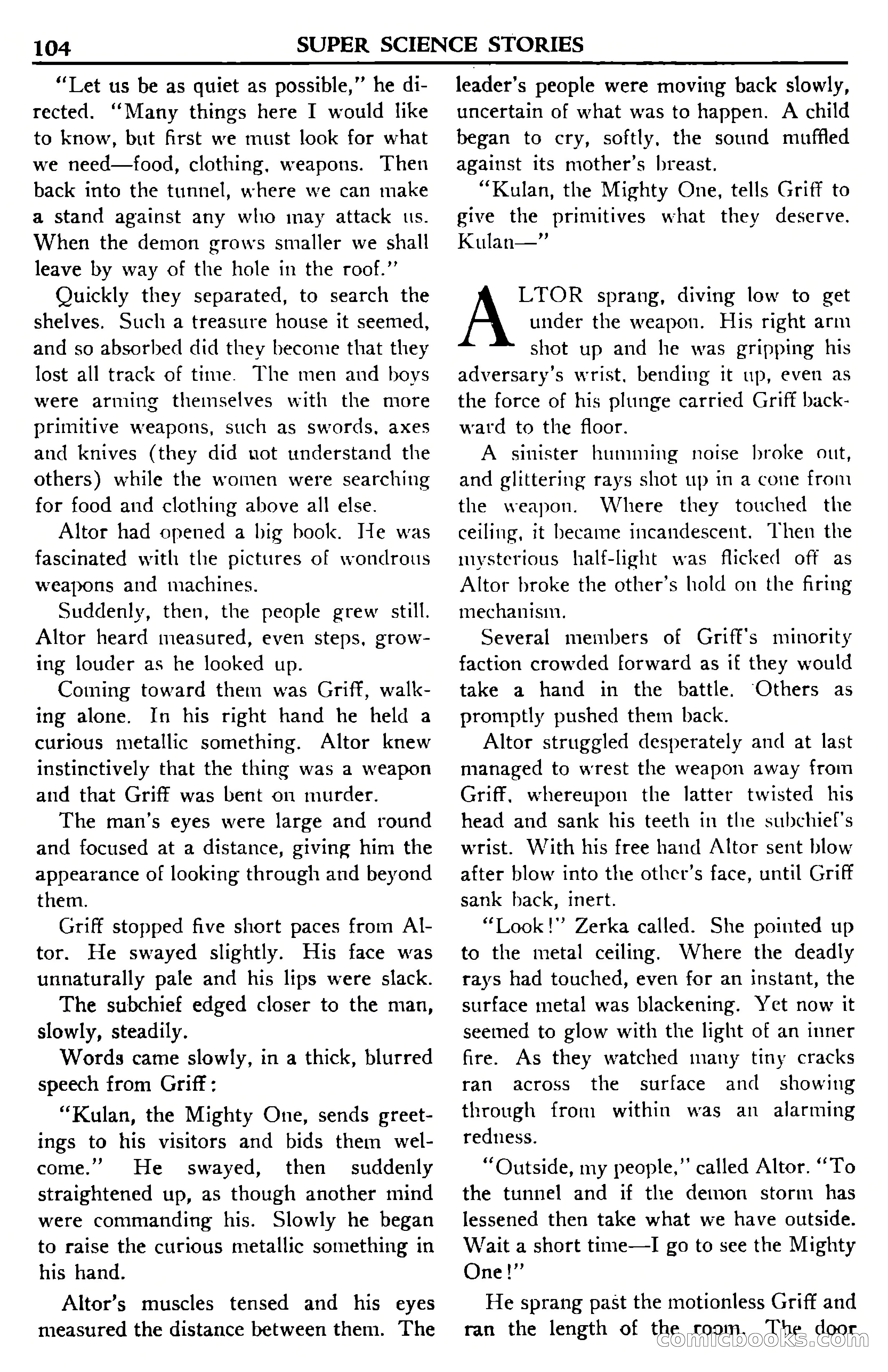 Super Science Stories, July 1950 — page 104 of 133