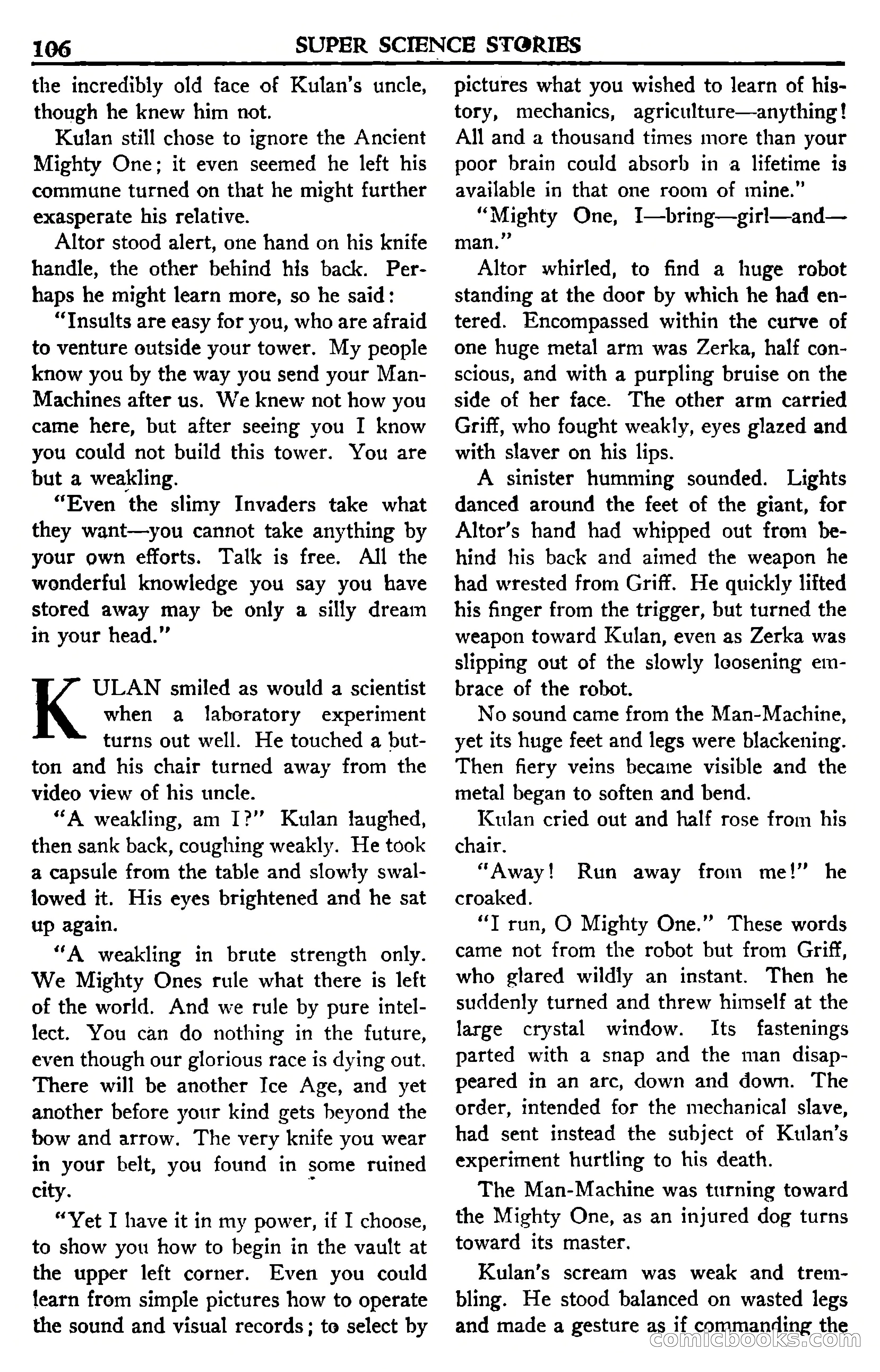 Super Science Stories, July 1950 — page 106 of 133