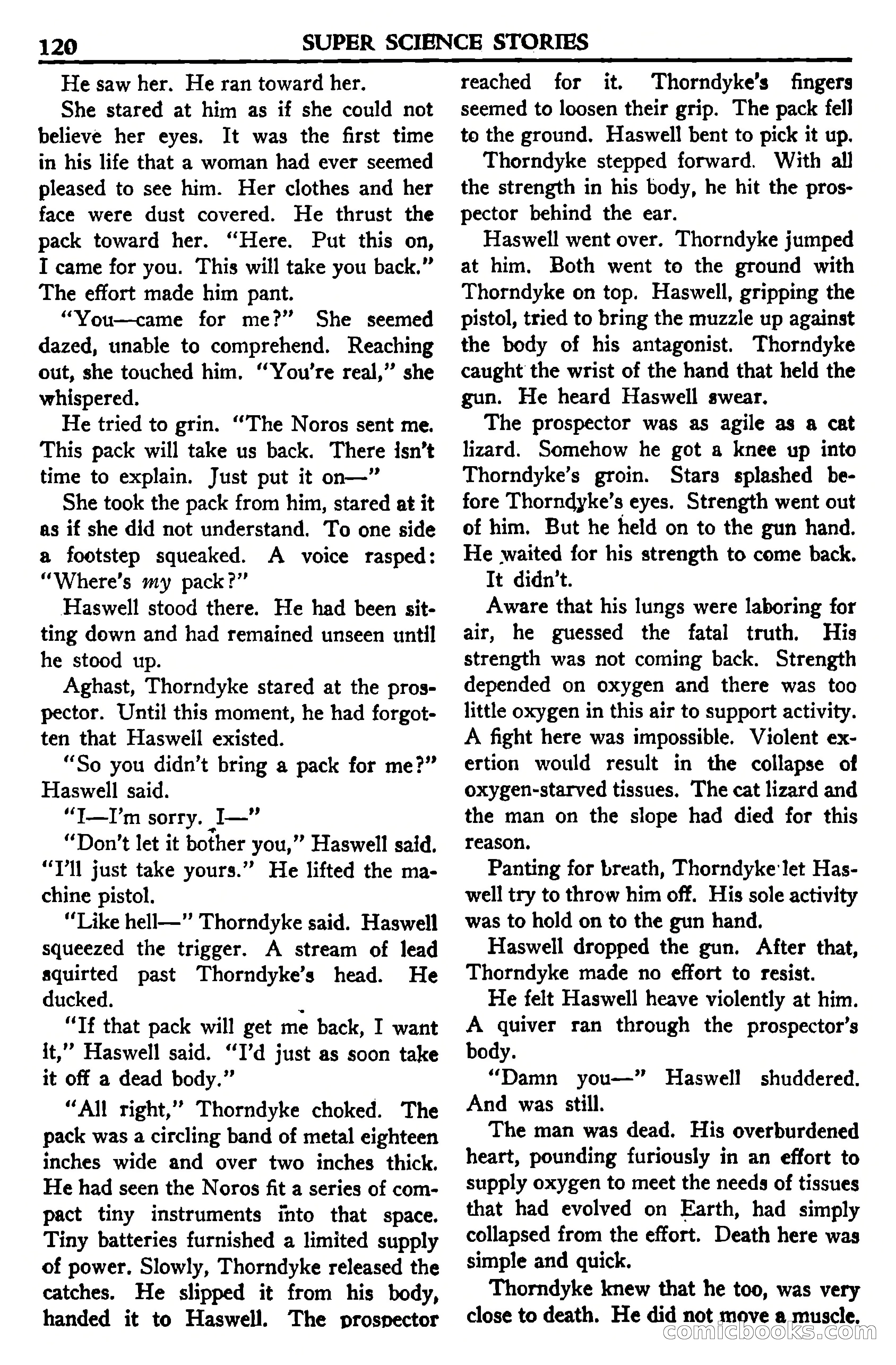 Super Science Stories, July 1950 — page 120 of 133