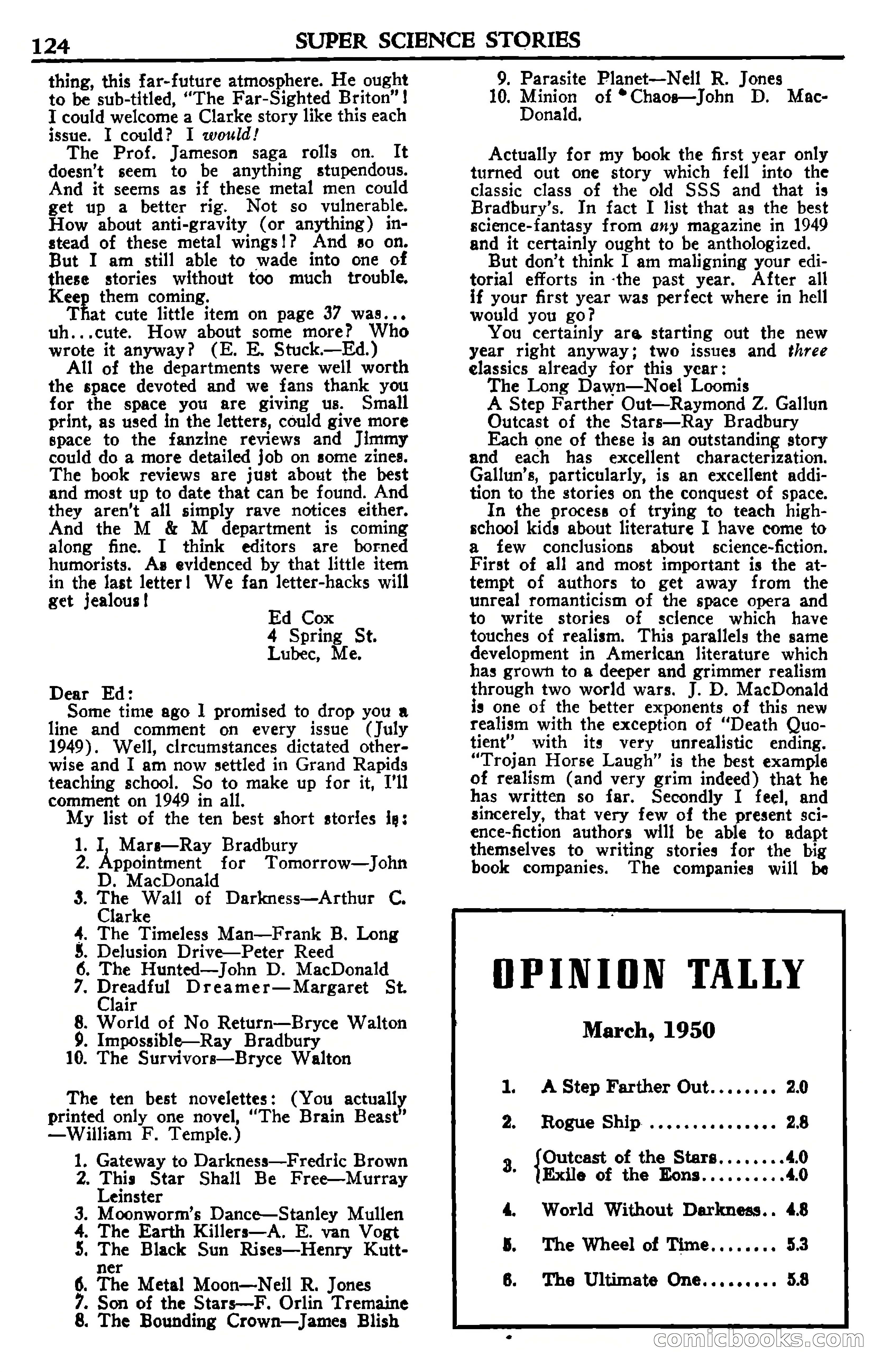 Super Science Stories, July 1950 — page 124 of 133