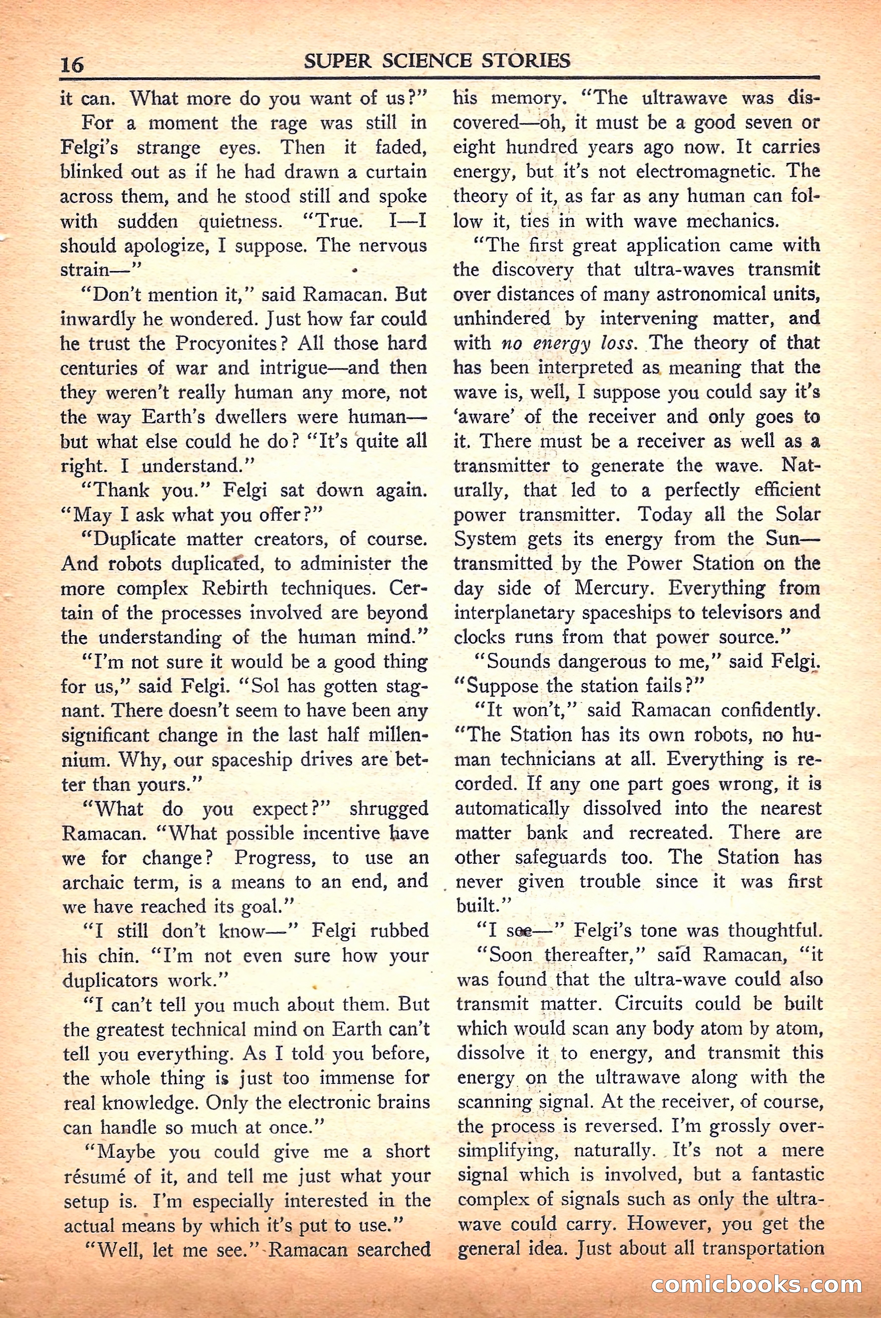 Super Science Stories, September 1950 — page 16 of 132