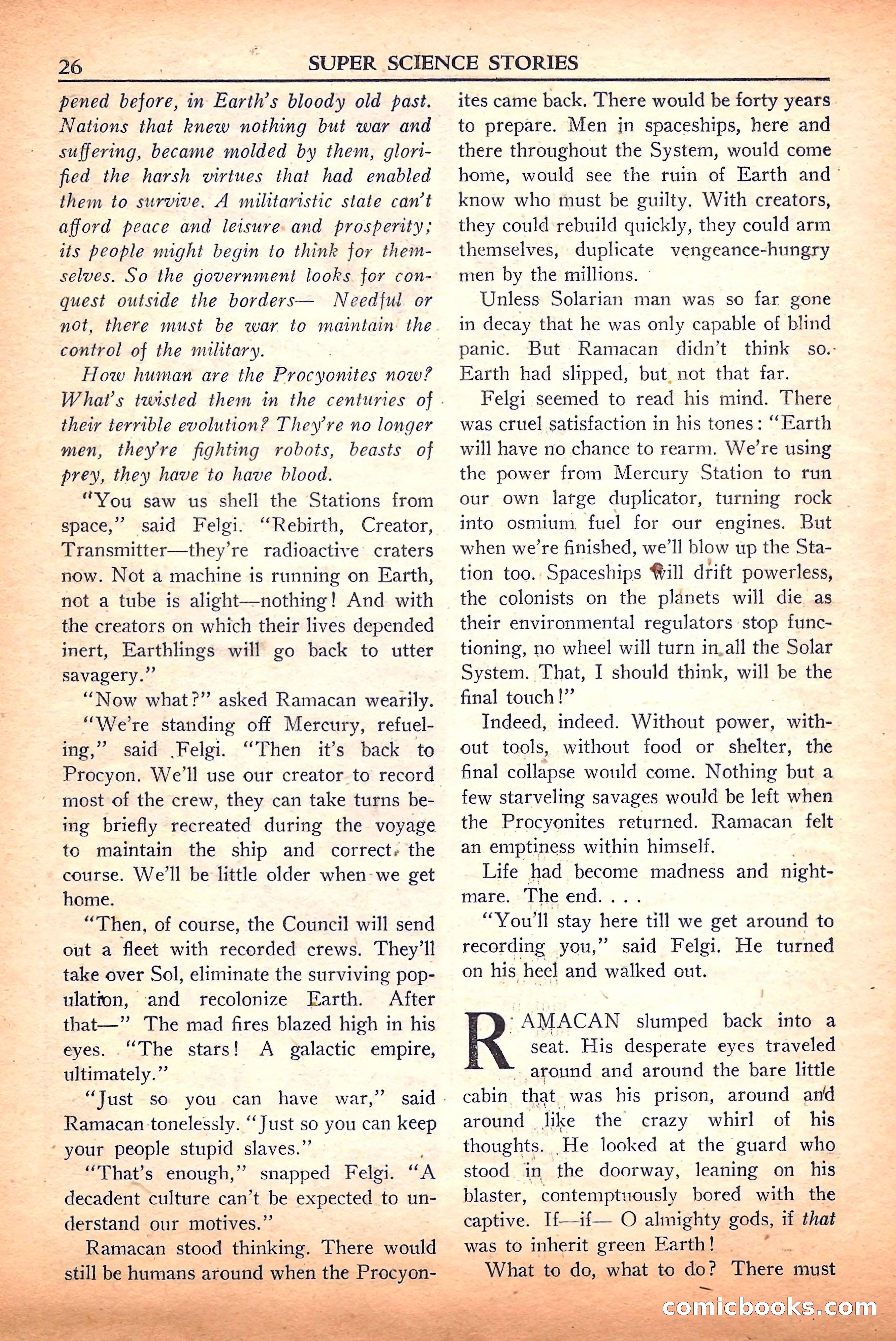 Super Science Stories, September 1950 — page 26 of 132