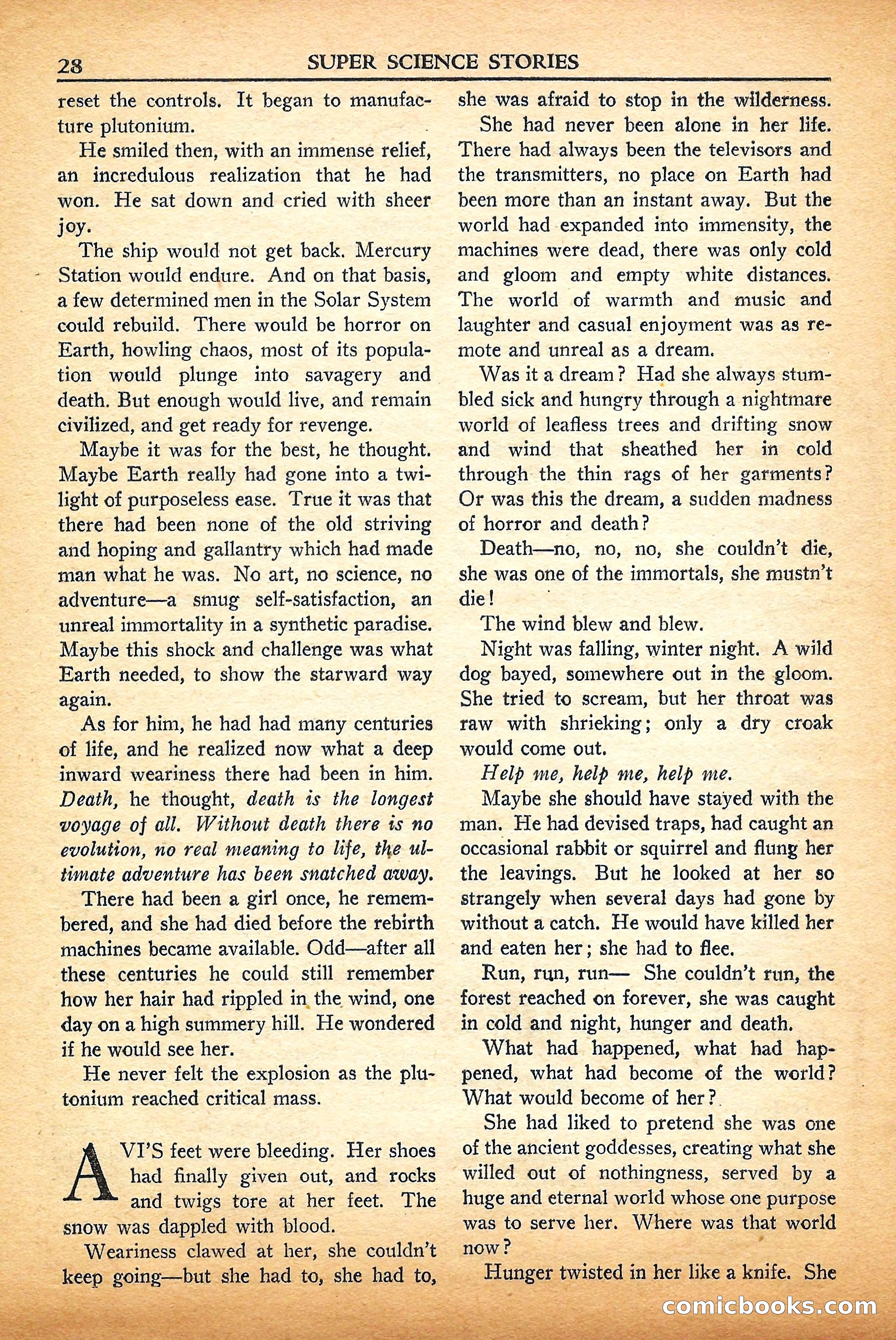 Super Science Stories, September 1950 — page 28 of 132