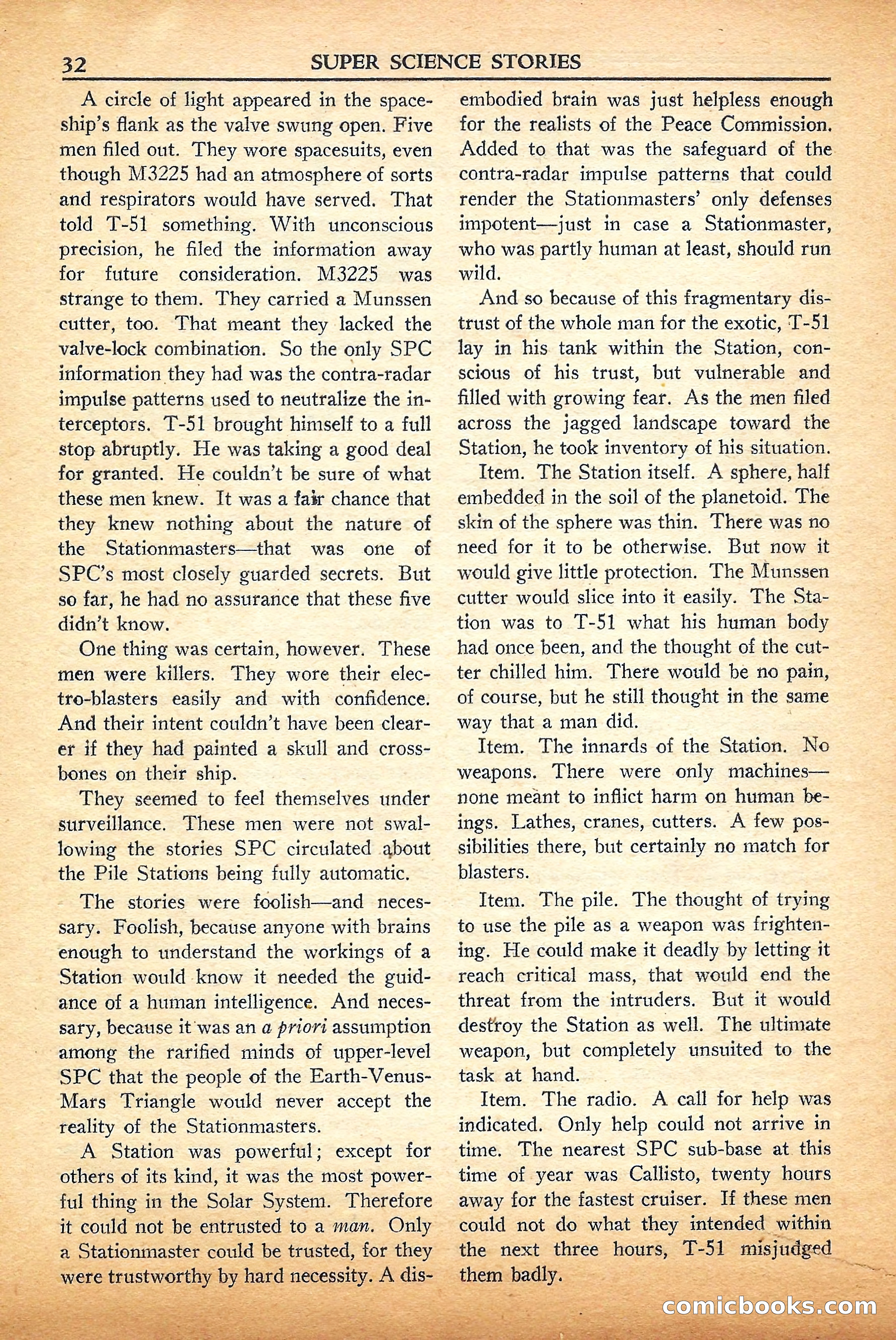 Super Science Stories, September 1950 — page 32 of 132