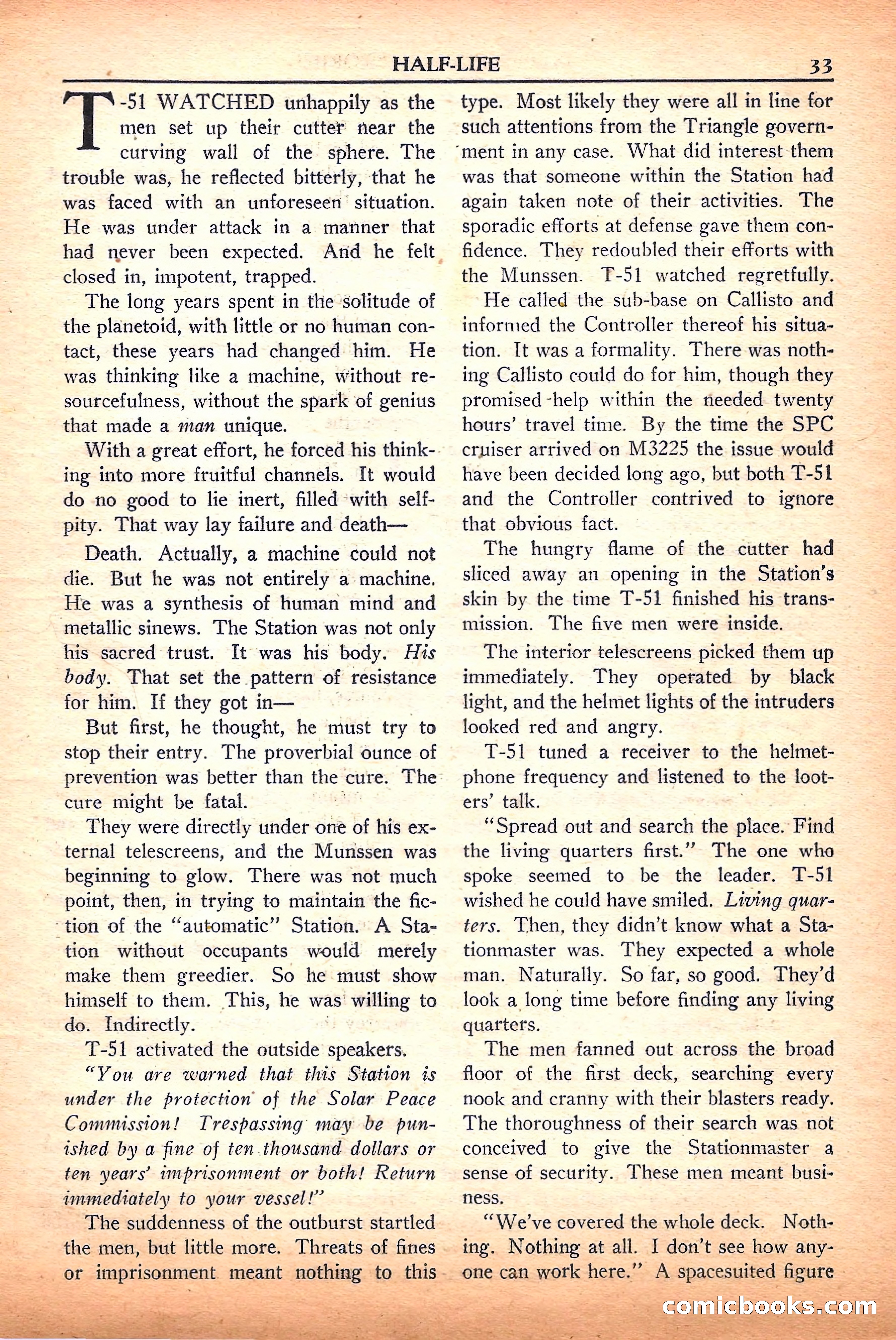 Super Science Stories, September 1950 — page 33 of 132