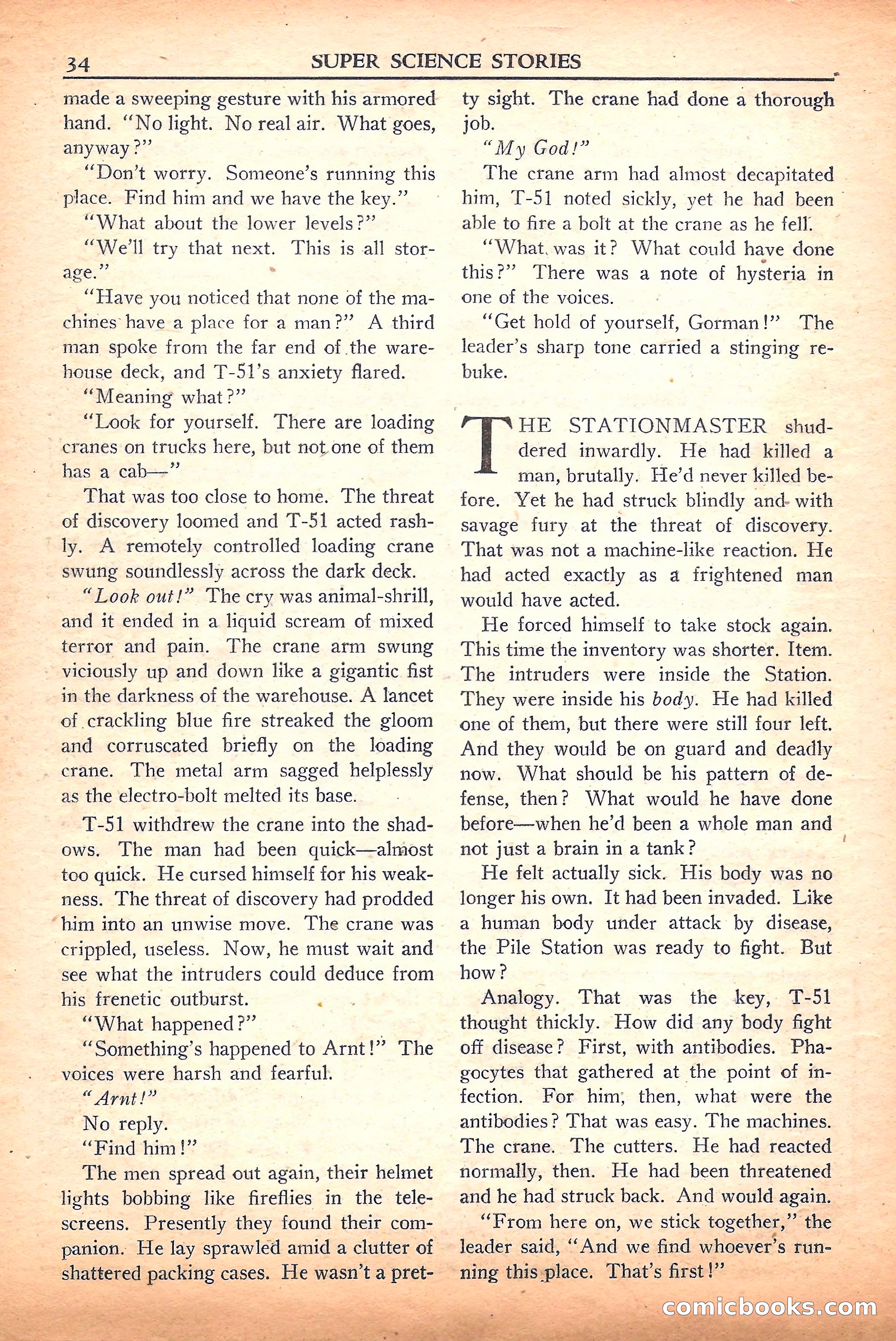 Super Science Stories, September 1950 — page 34 of 132