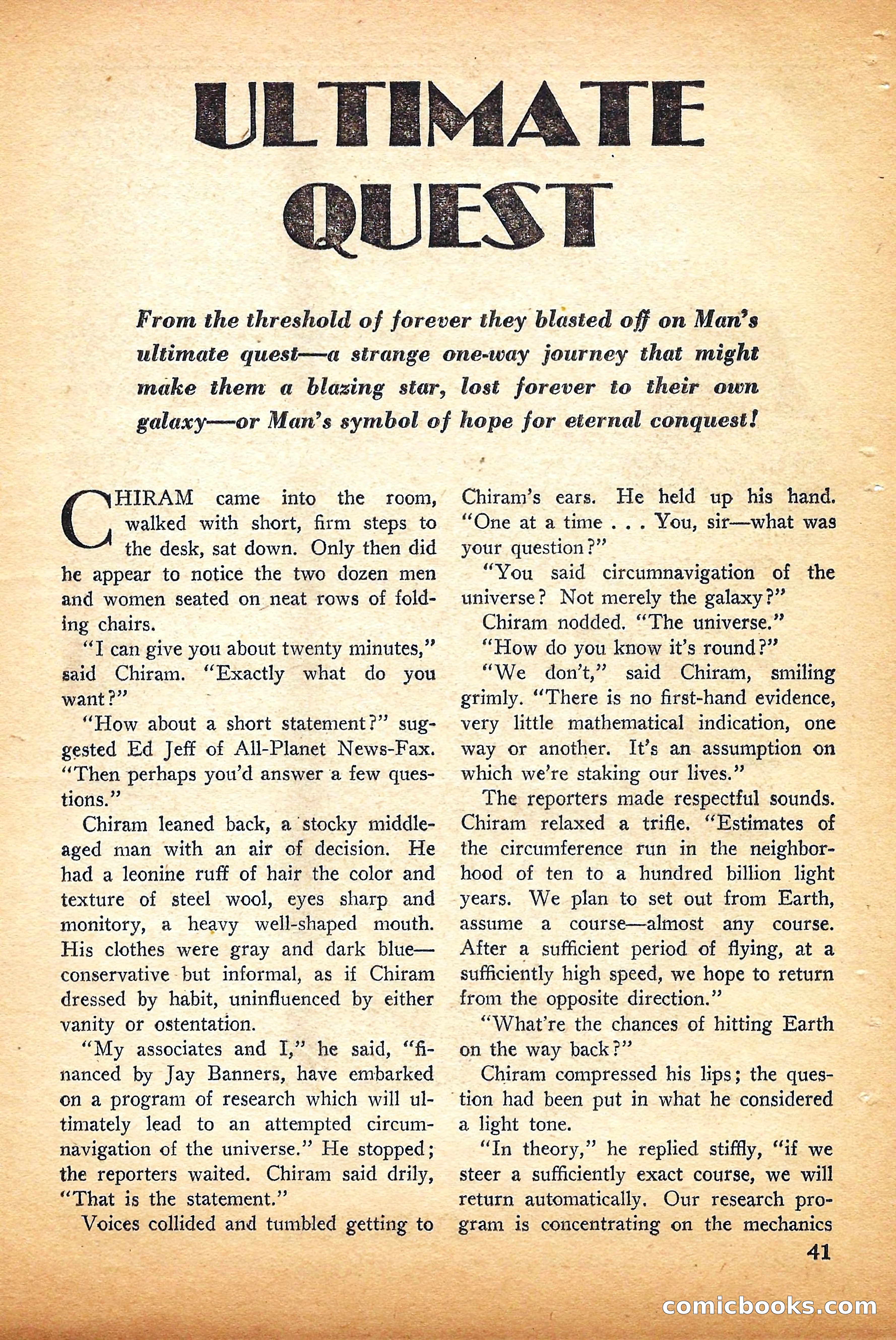 Super Science Stories, September 1950 — page 41 of 132