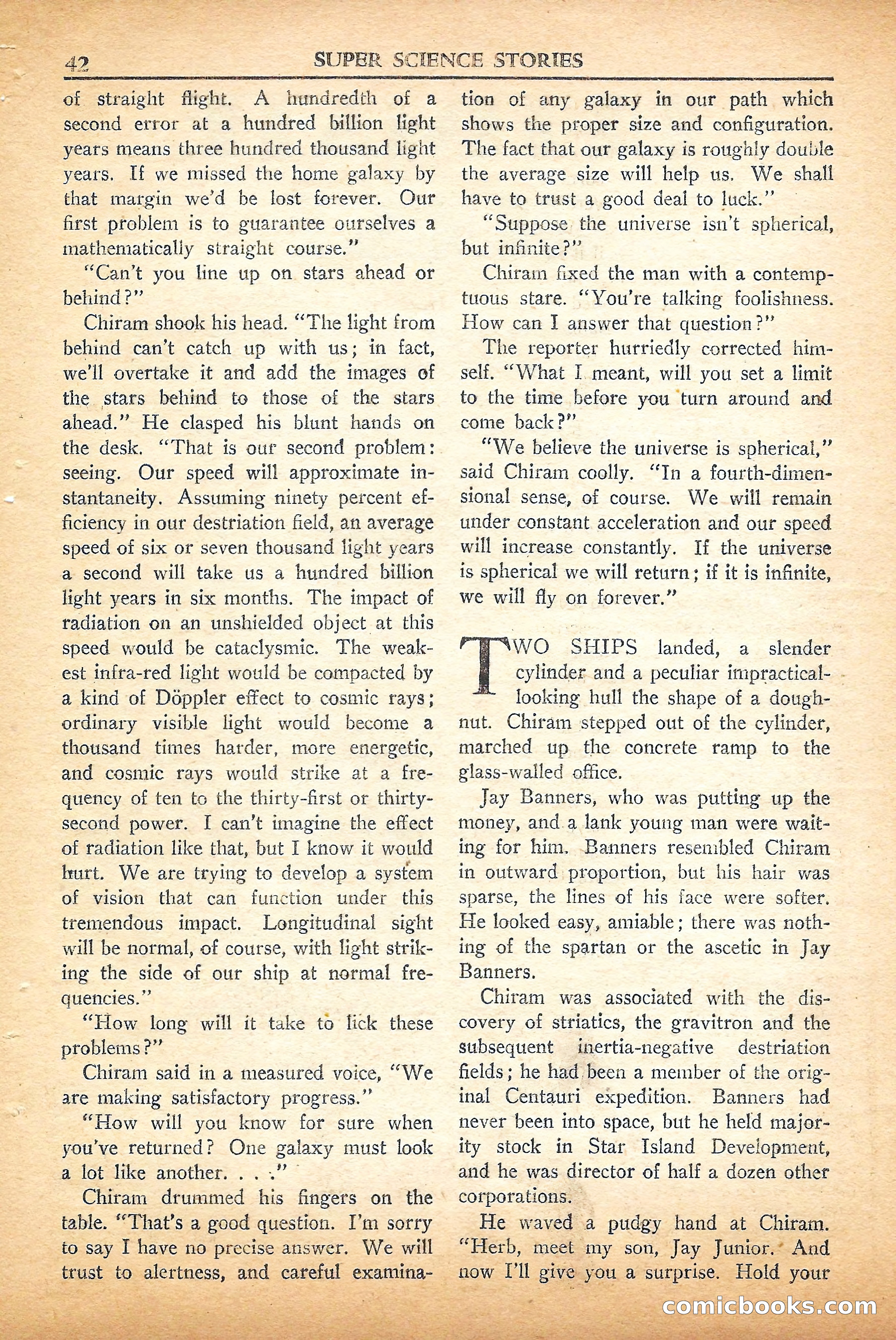 Super Science Stories, September 1950 — page 42 of 132