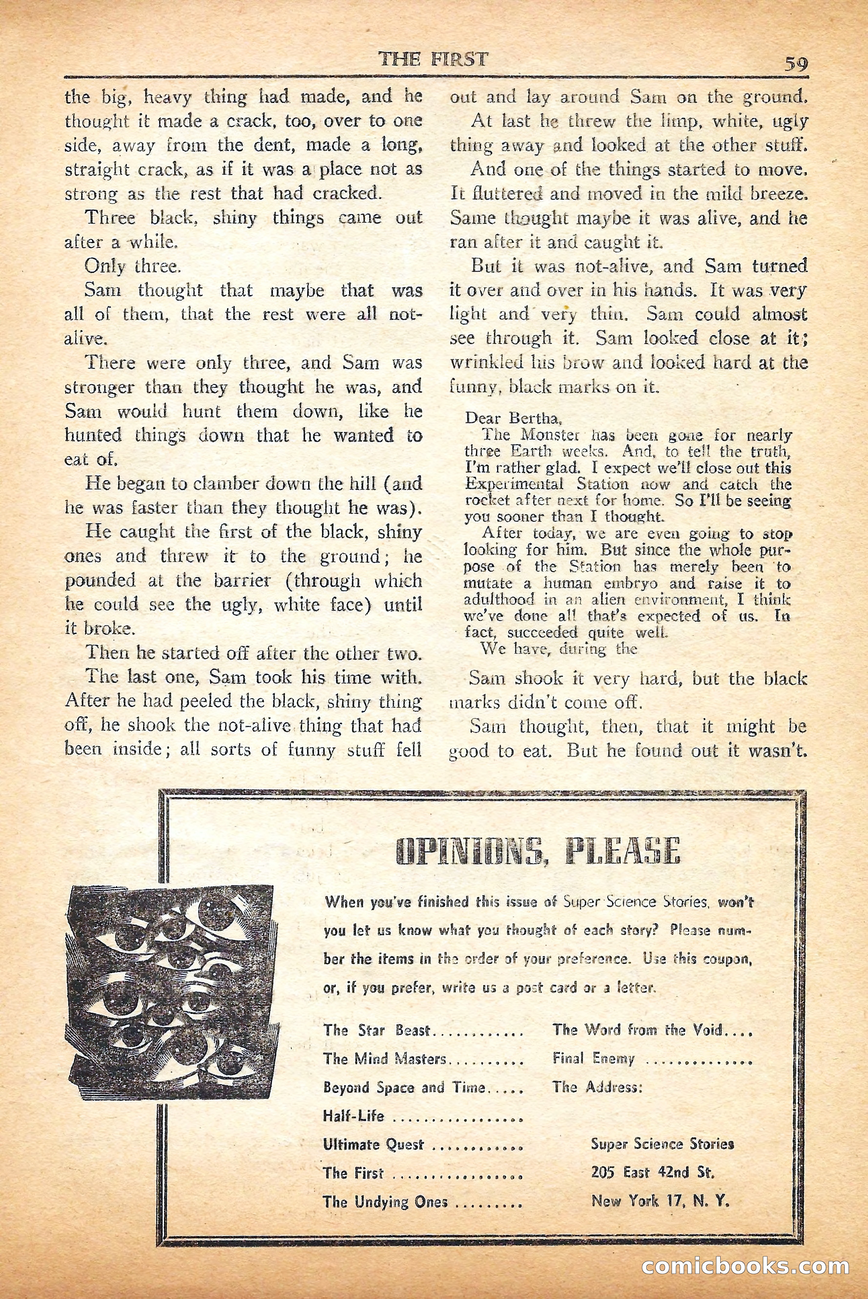 Super Science Stories, September 1950 — page 59 of 132