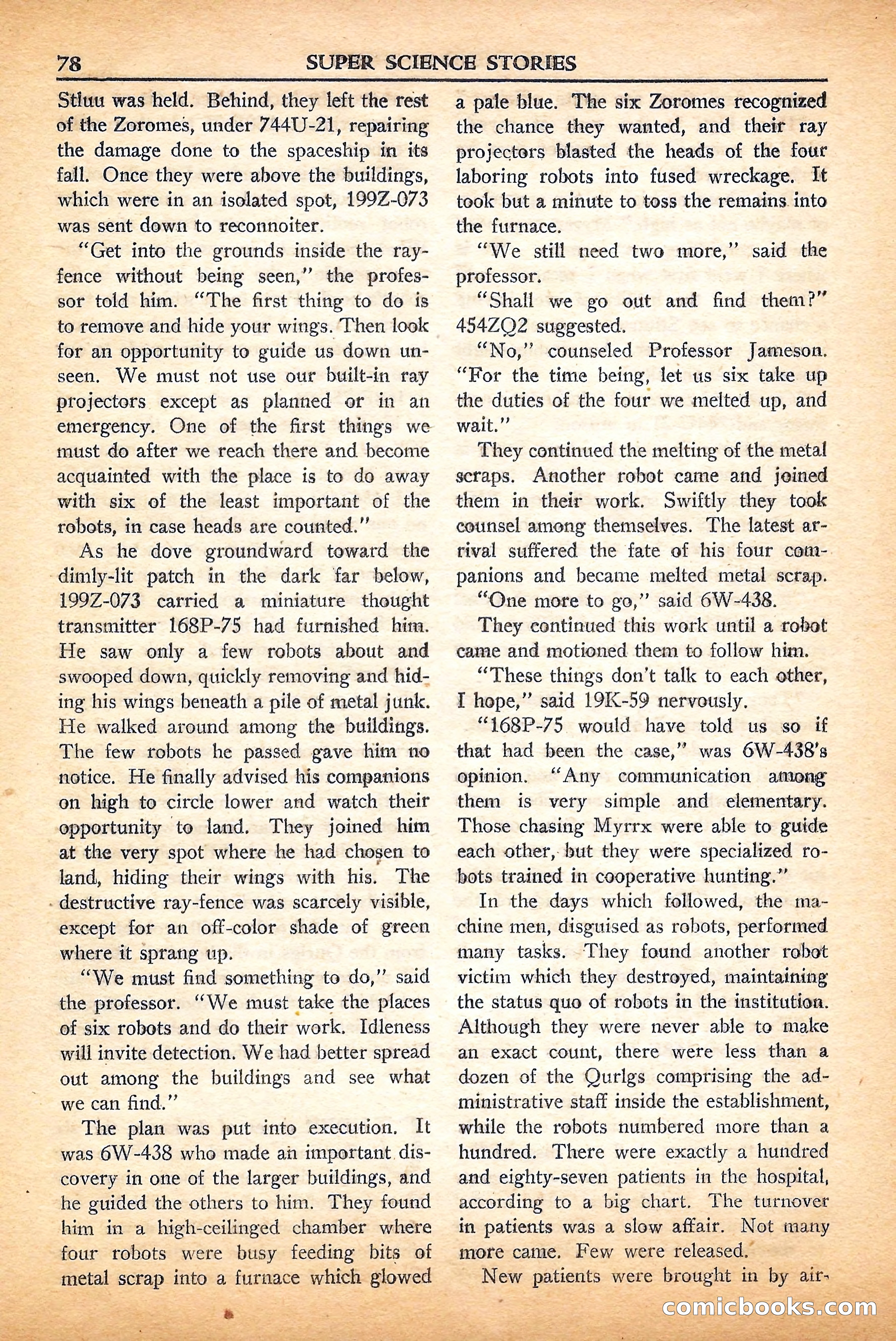 Super Science Stories, September 1950 — page 78 of 132