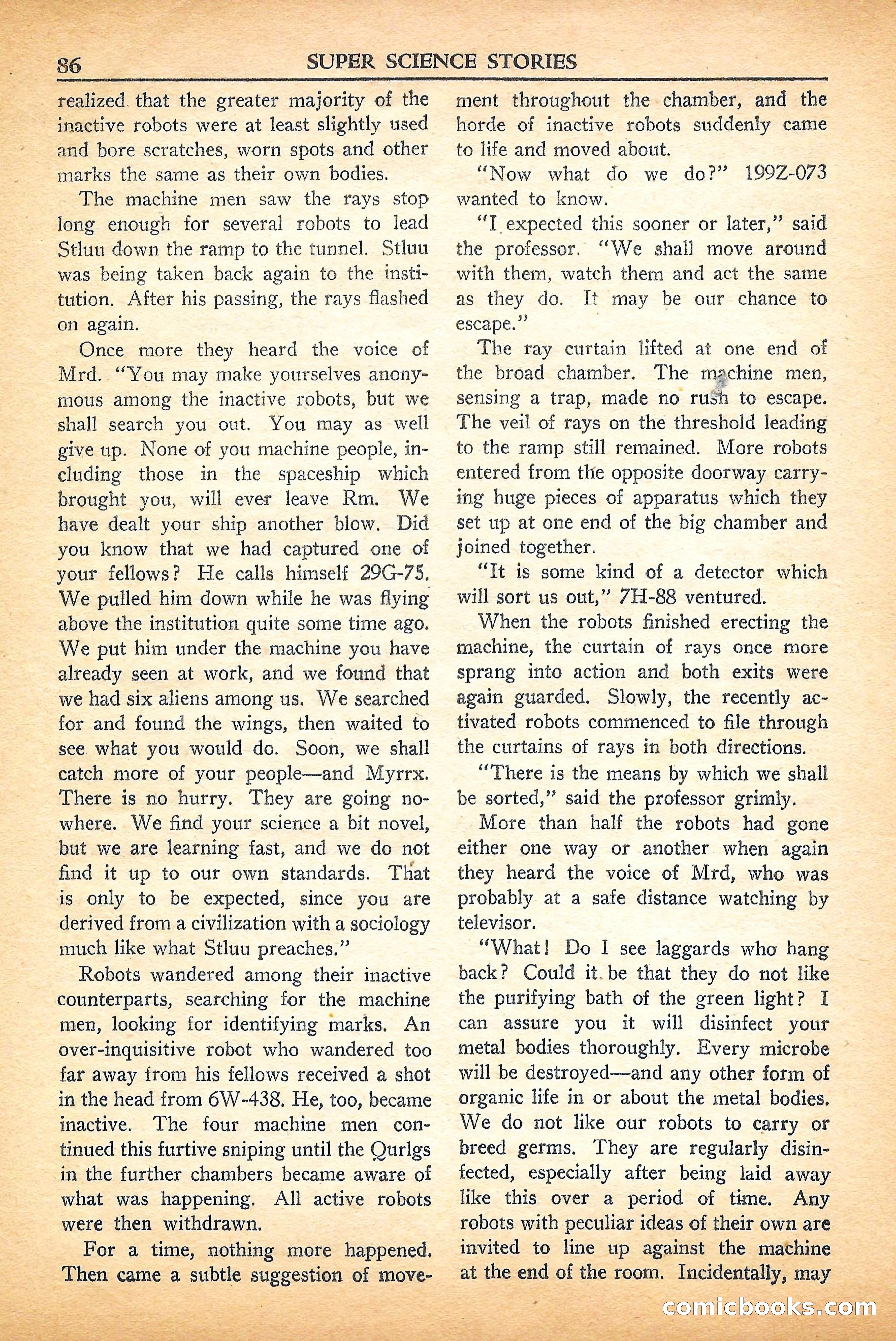Super Science Stories, September 1950 — page 86 of 132