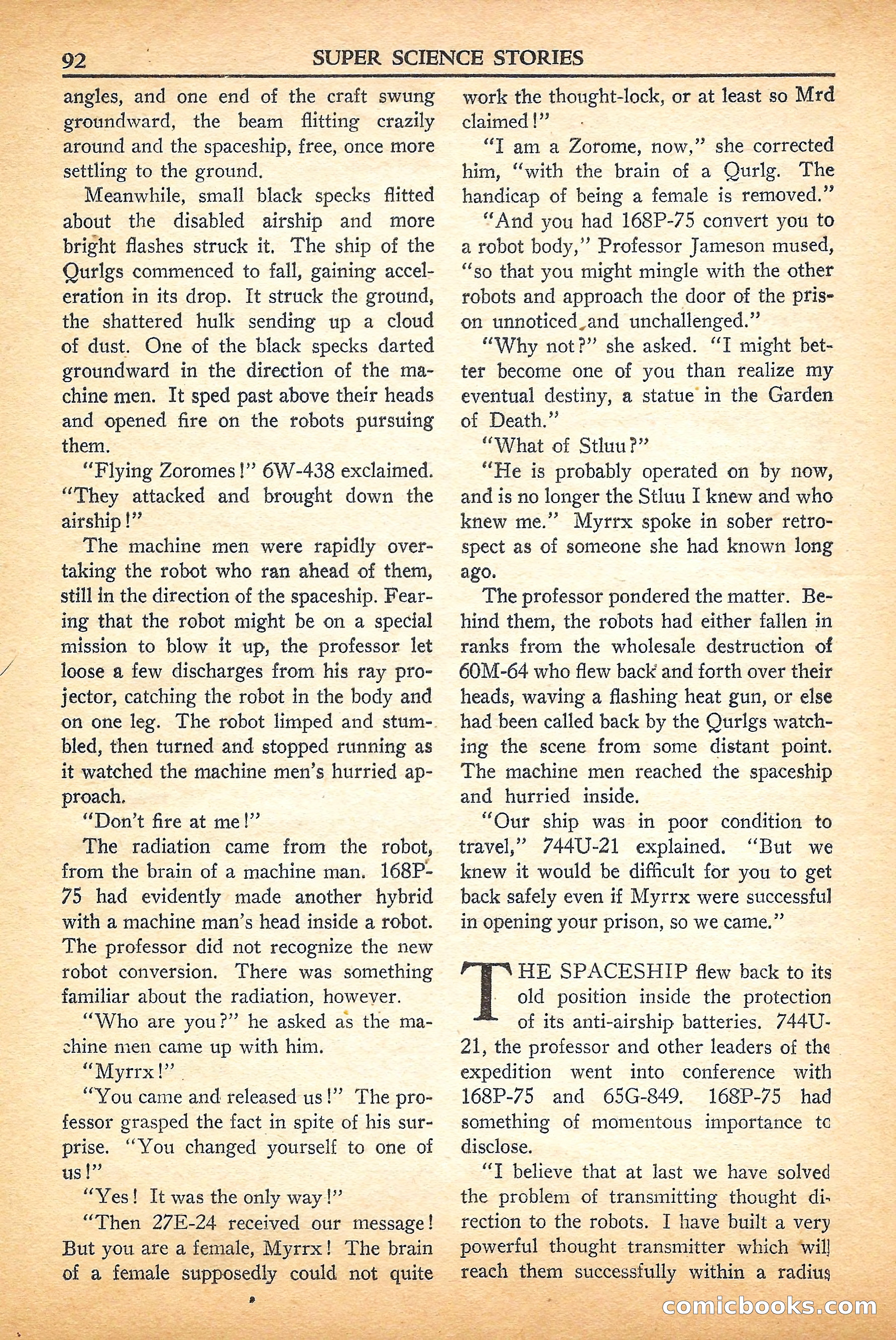 Super Science Stories, September 1950 — page 92 of 132
