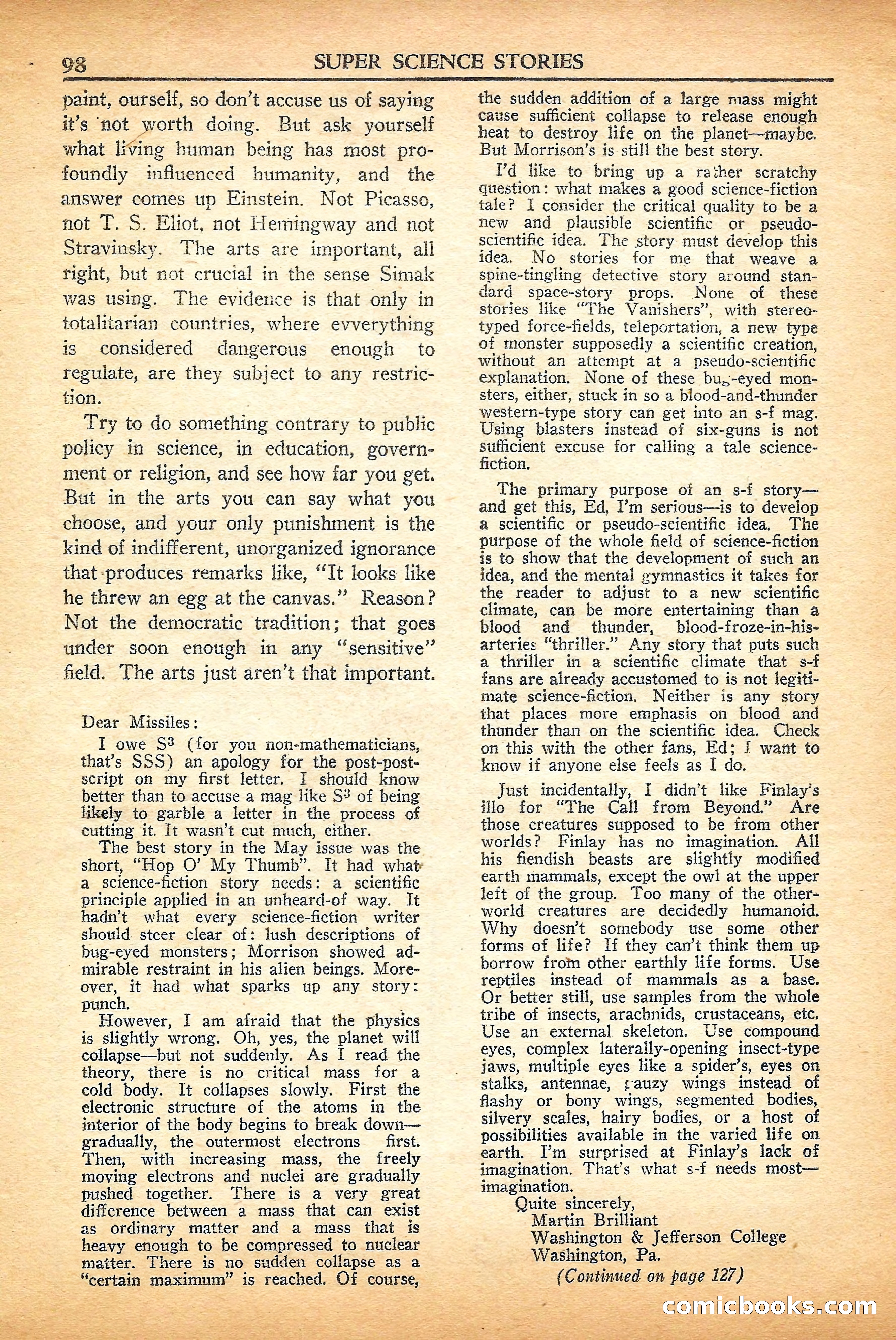 Super Science Stories, September 1950 — page 98 of 132
