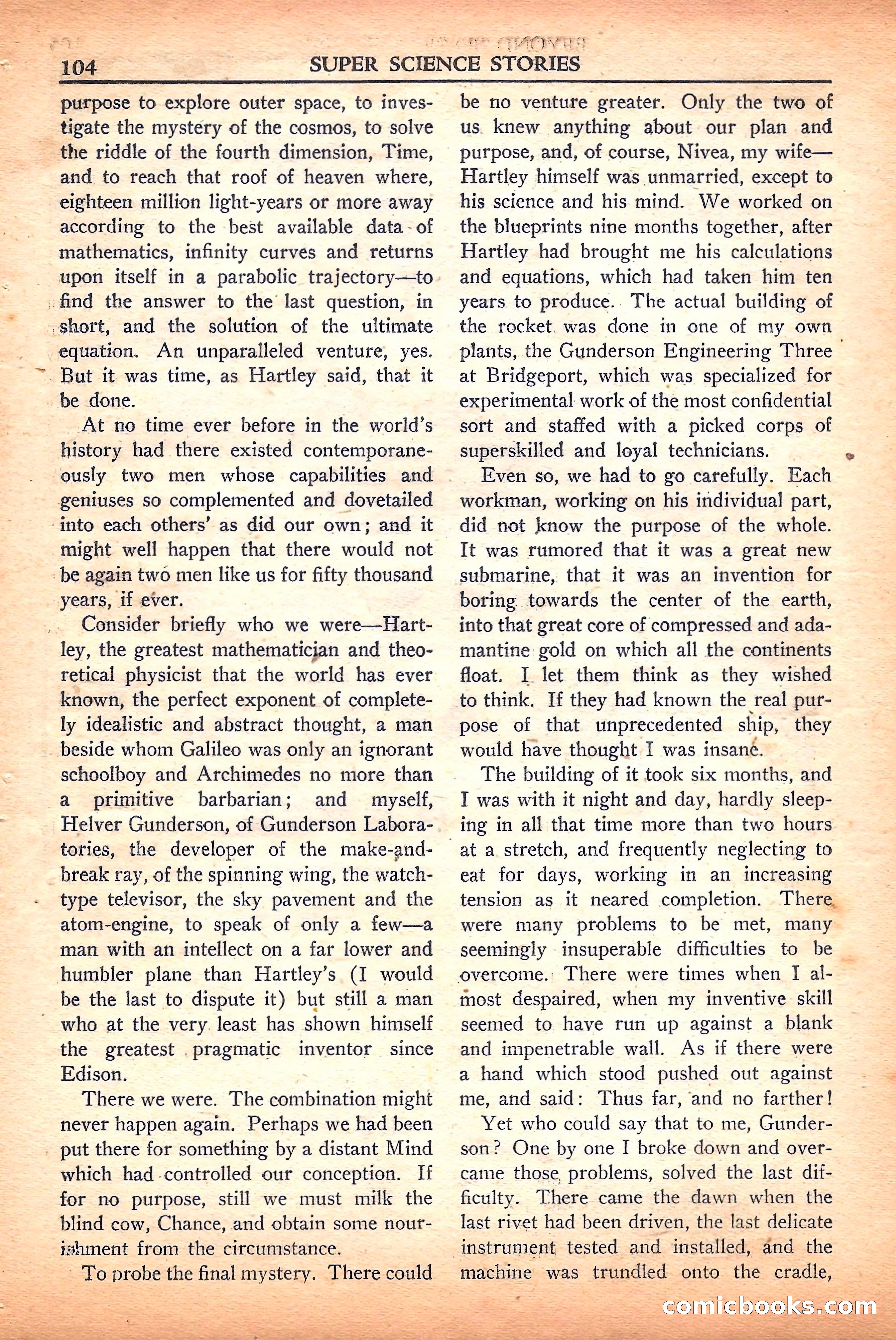Super Science Stories, September 1950 — page 104 of 132
