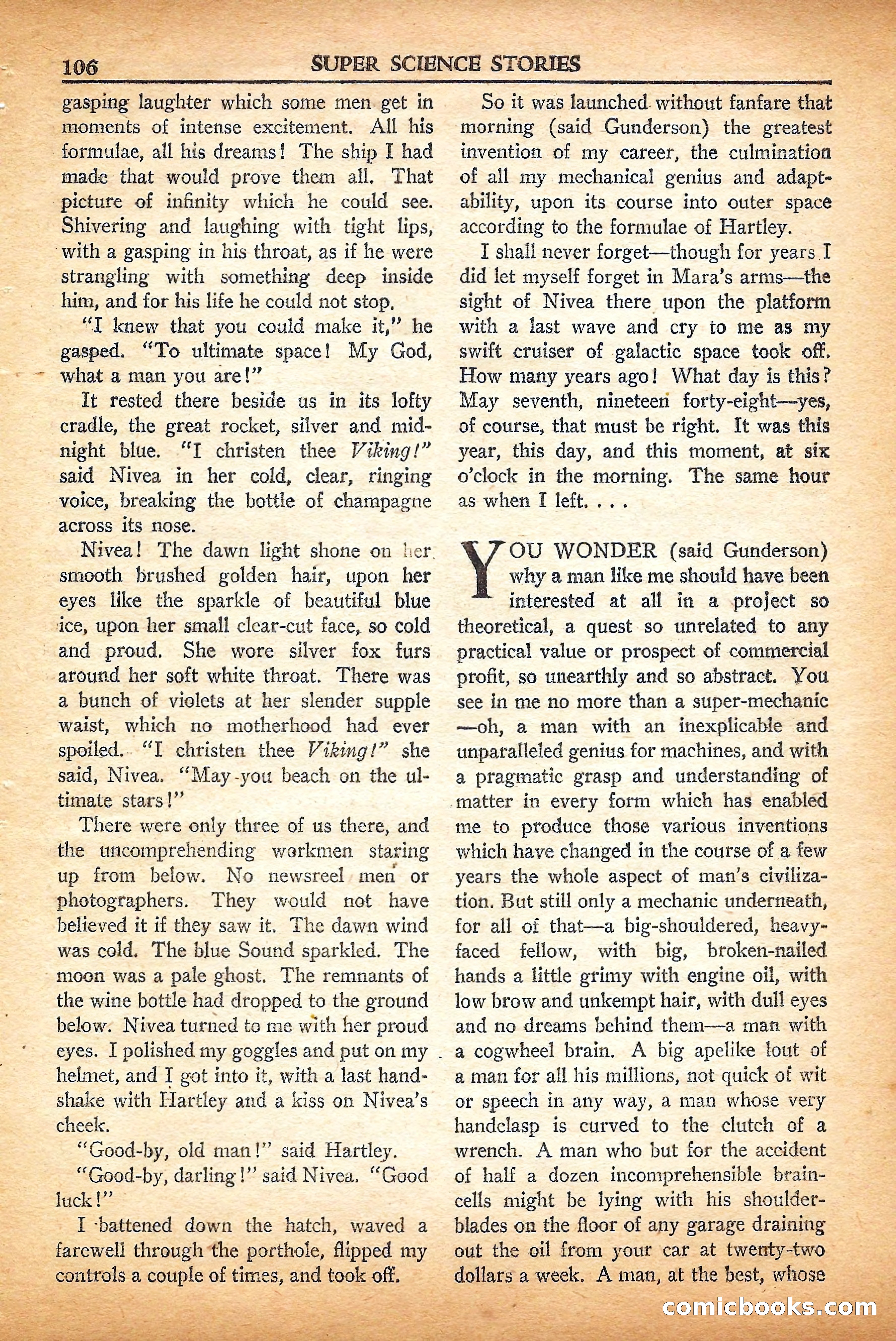 Super Science Stories, September 1950 — page 106 of 132