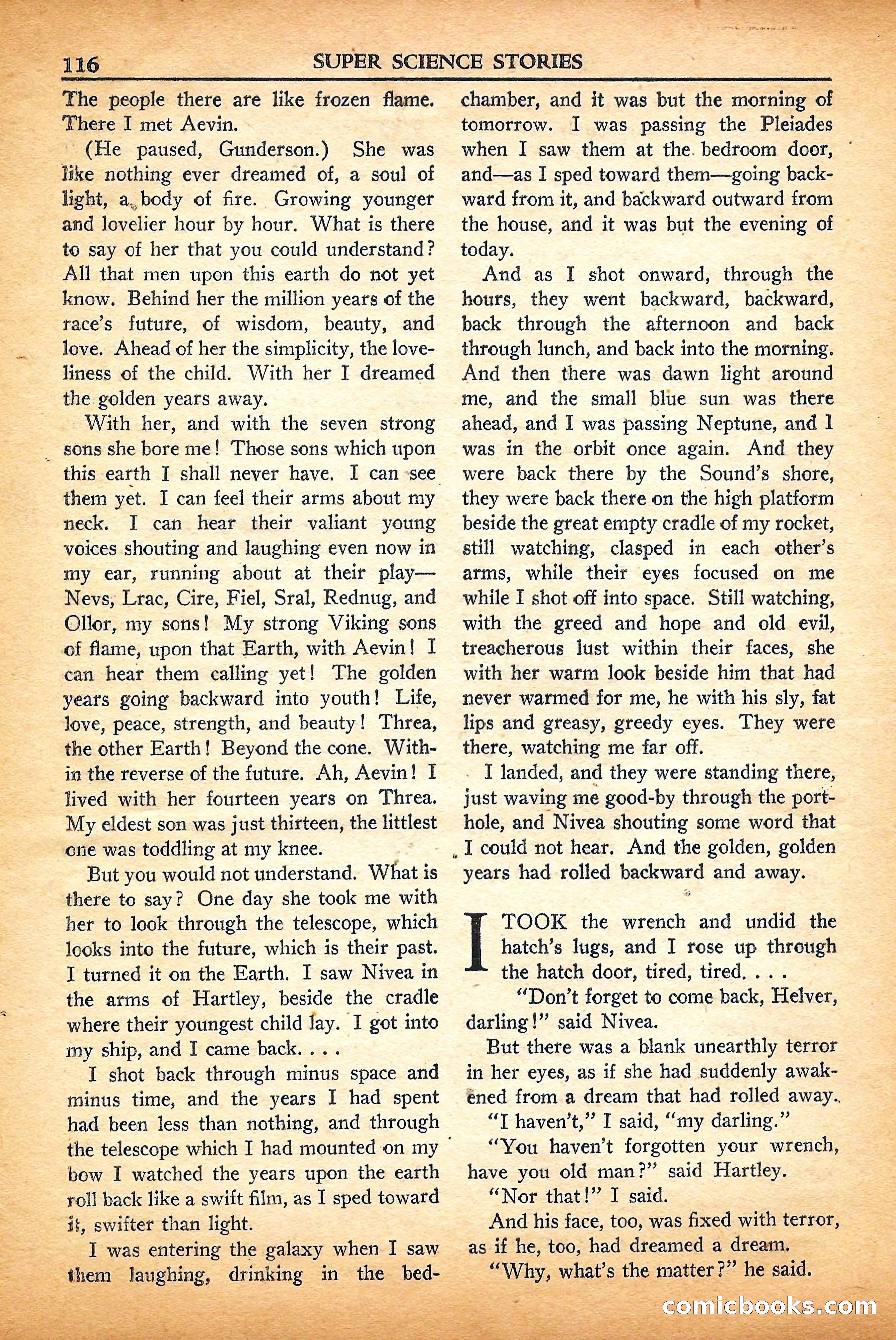 Super Science Stories, September 1950 — page 116 of 132