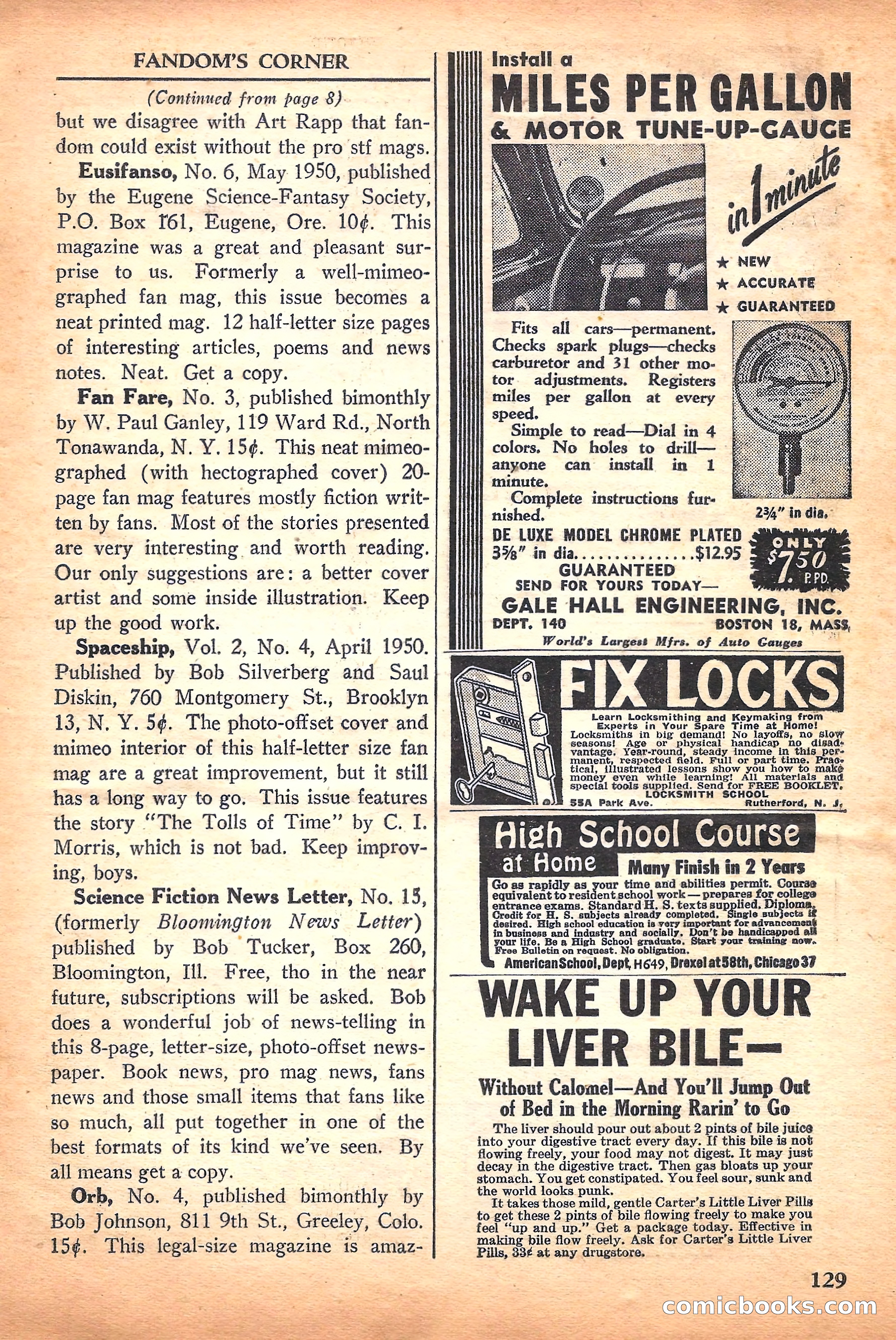 Super Science Stories, September 1950 — page 129 of 132