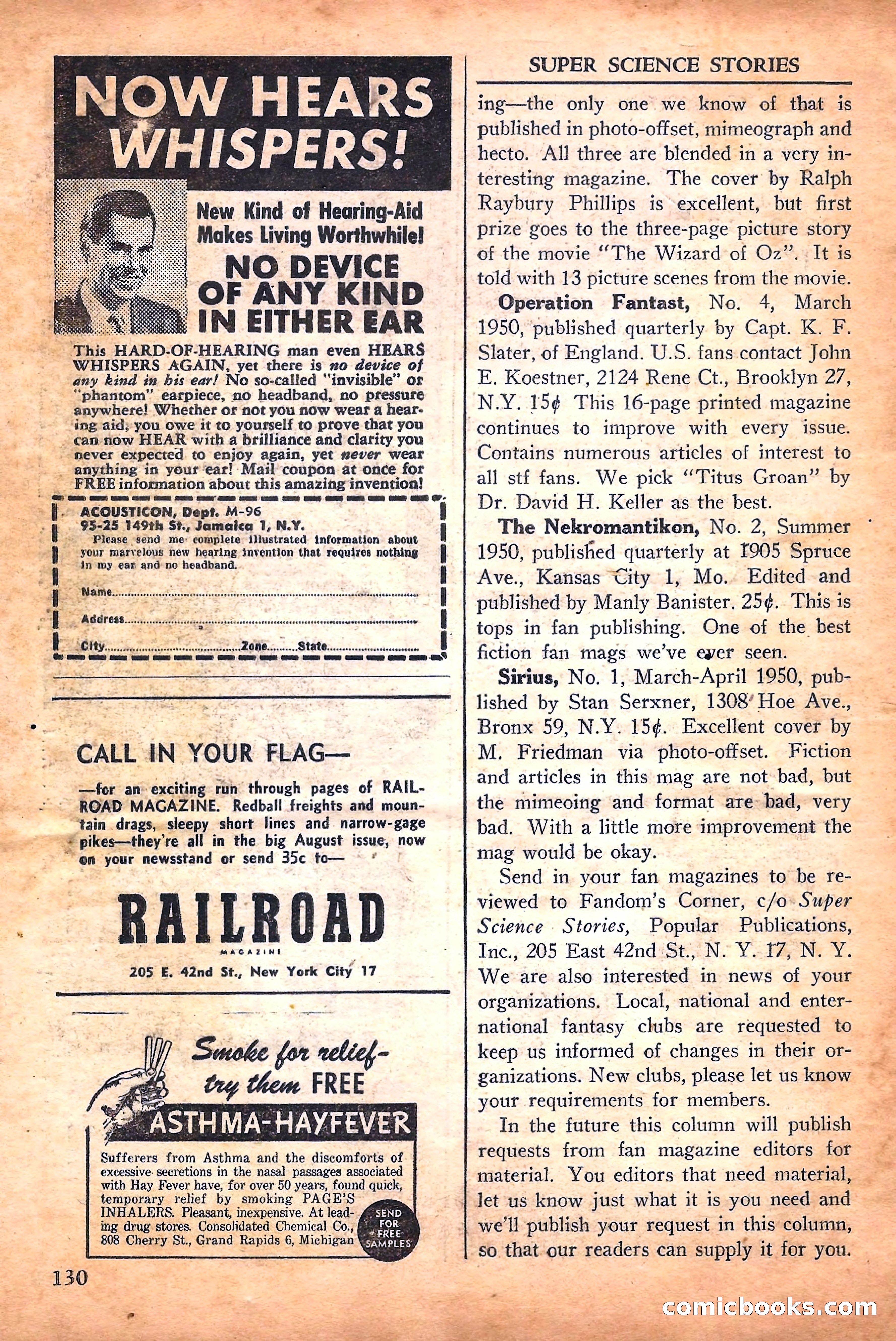 Super Science Stories, September 1950 — page 130 of 132