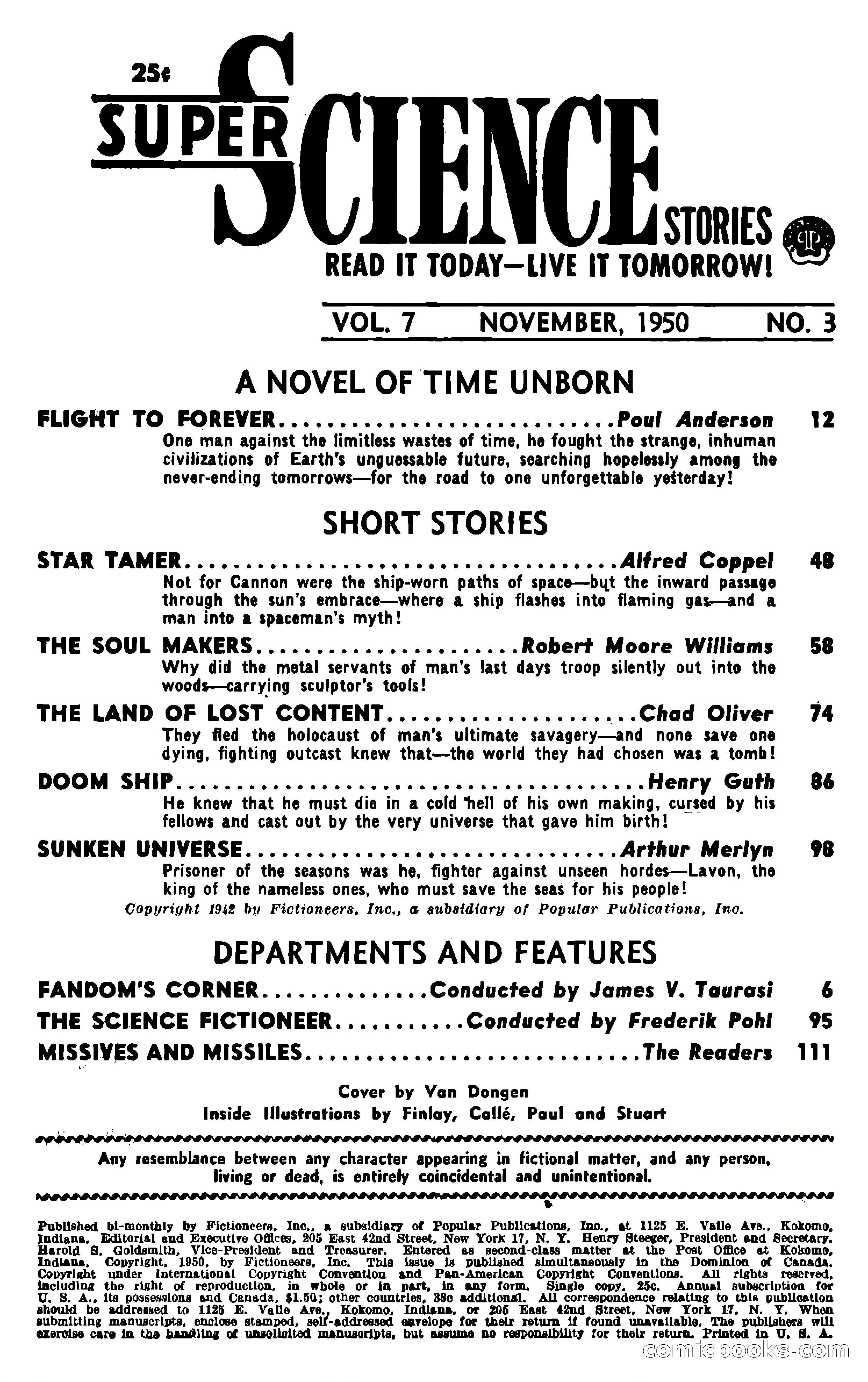 Super Science Stories, November 1950 — page 4 of 133