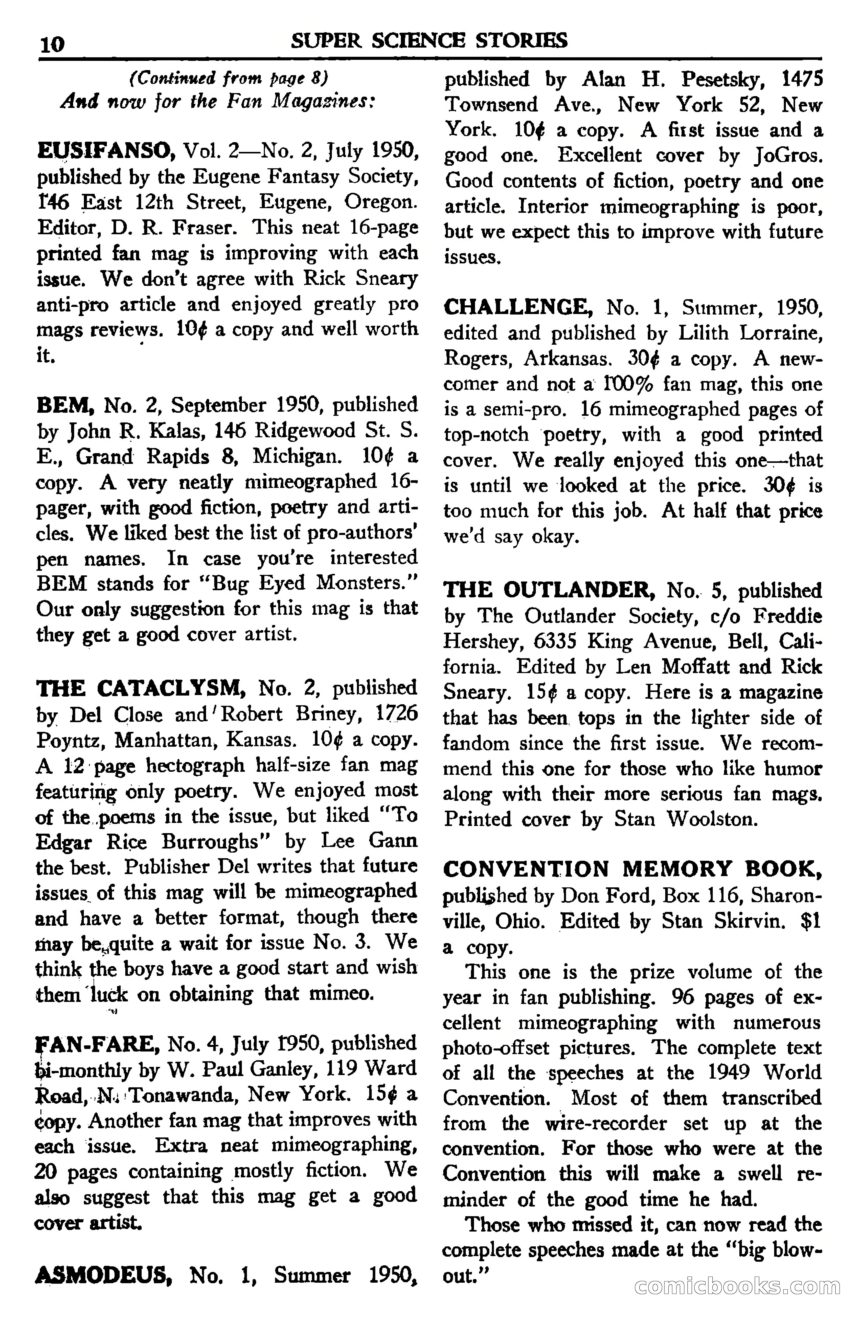 Super Science Stories, November 1950 — page 10 of 133