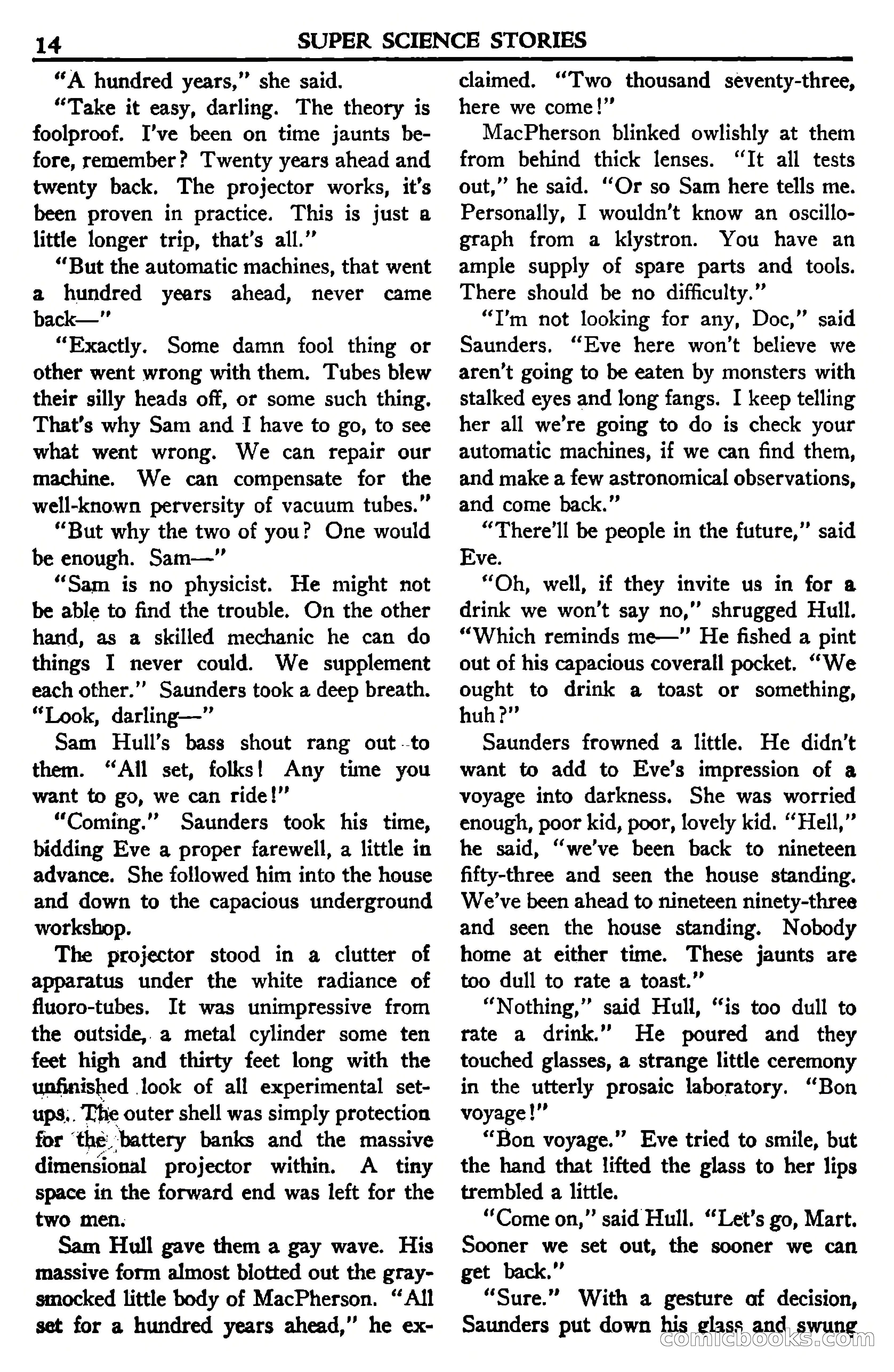 Super Science Stories, November 1950 — page 14 of 133