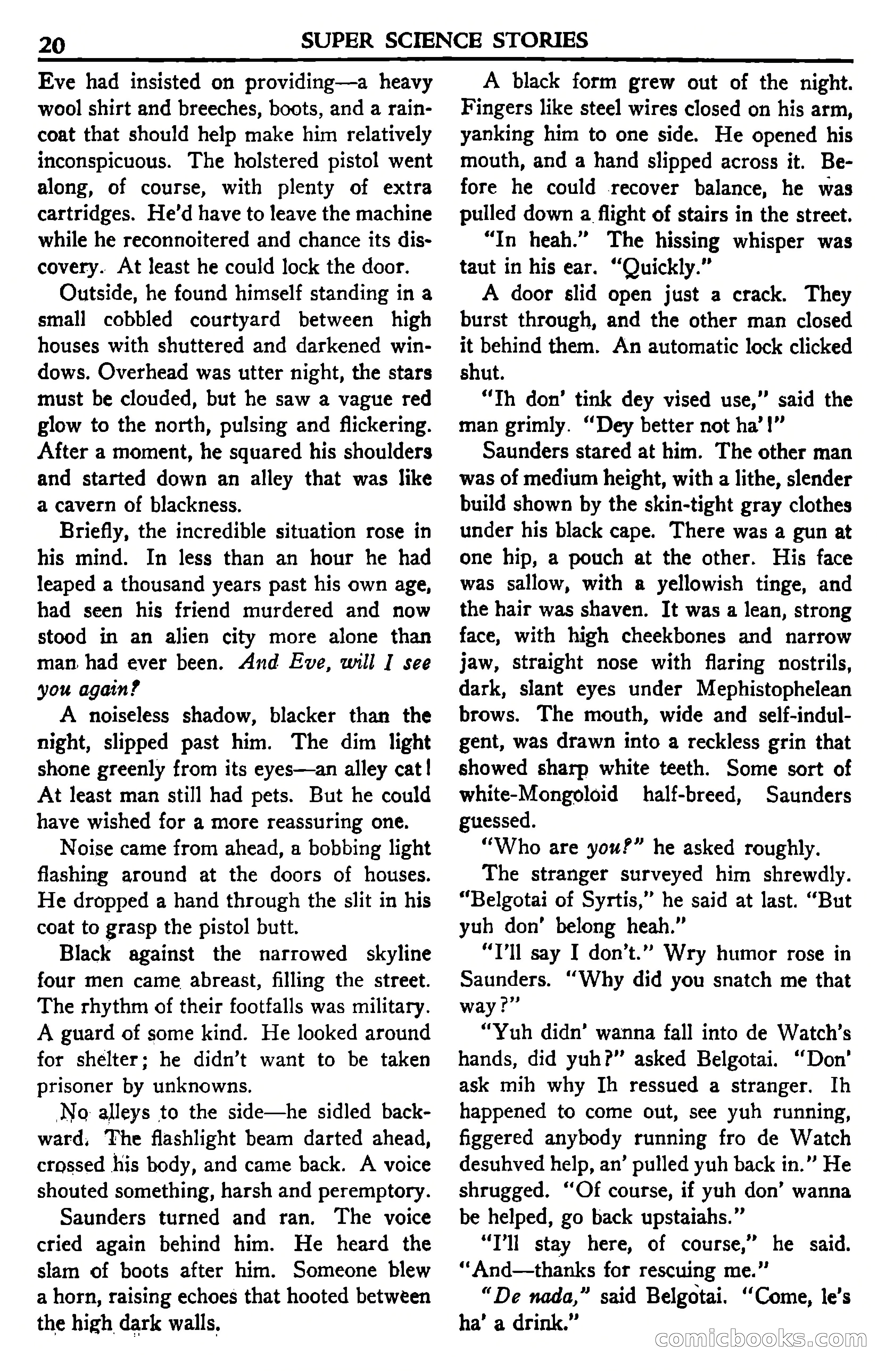 Super Science Stories, November 1950 — page 20 of 133