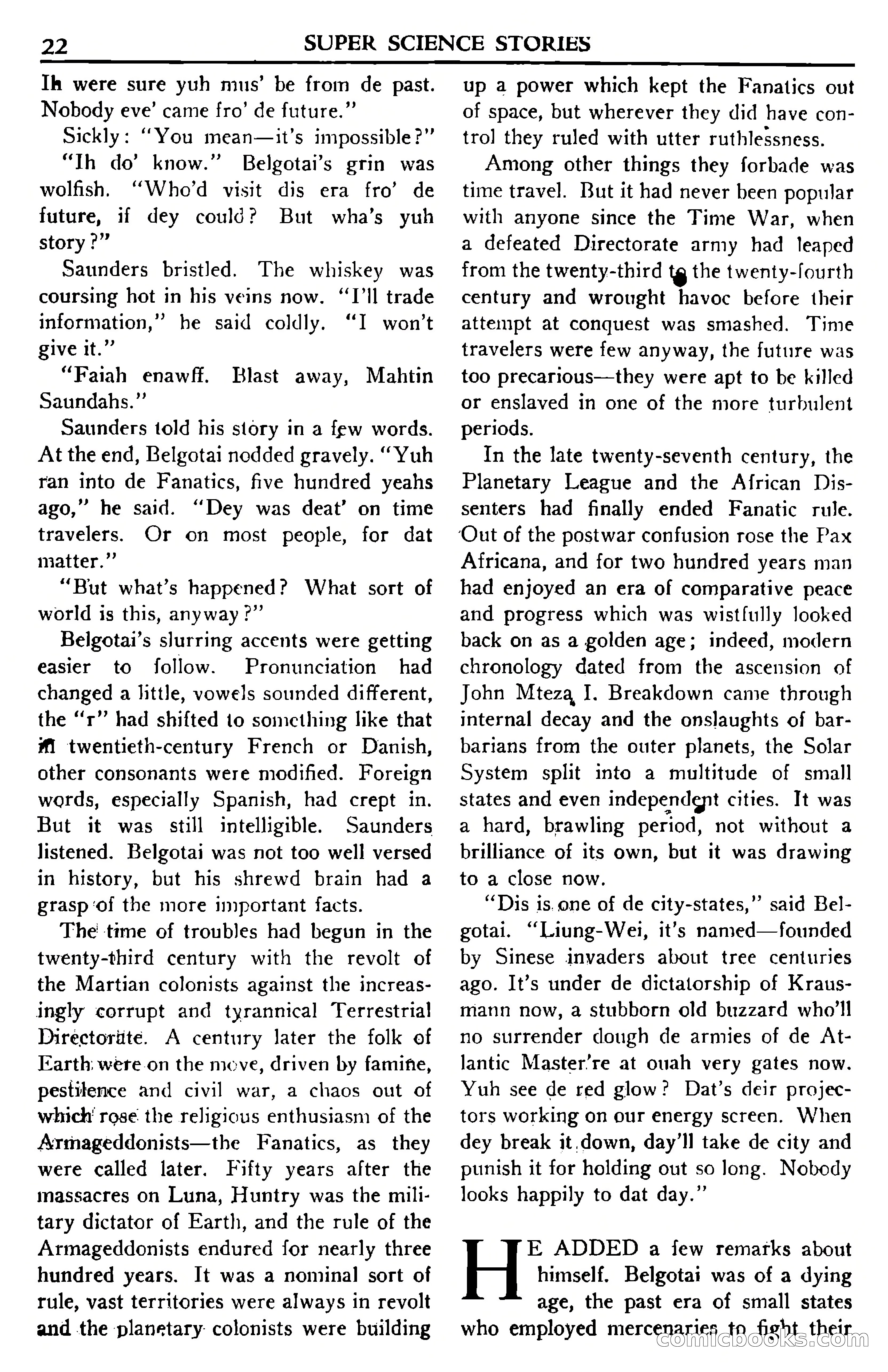 Super Science Stories, November 1950 — page 22 of 133