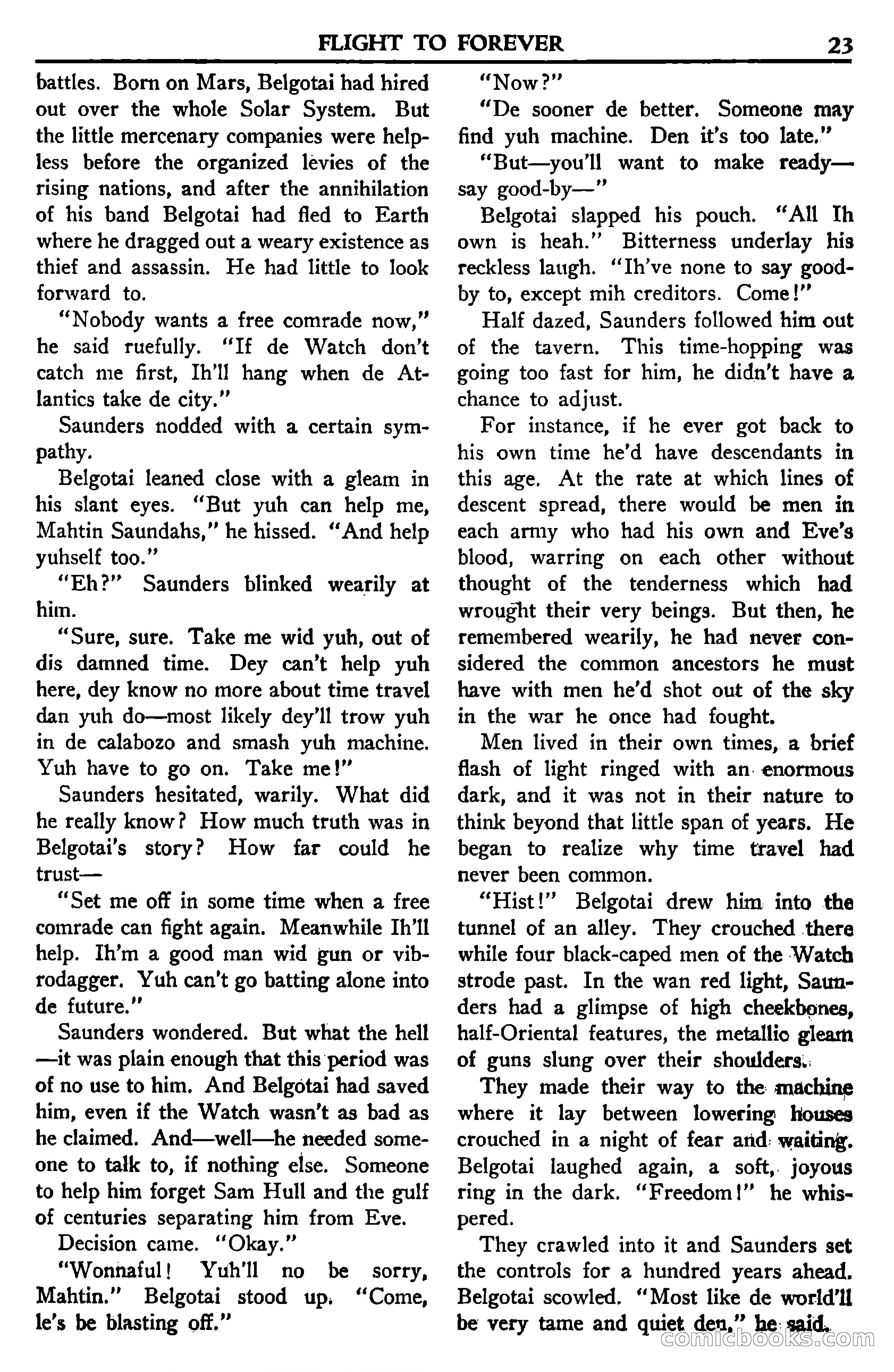 Super Science Stories, November 1950 — page 23 of 133