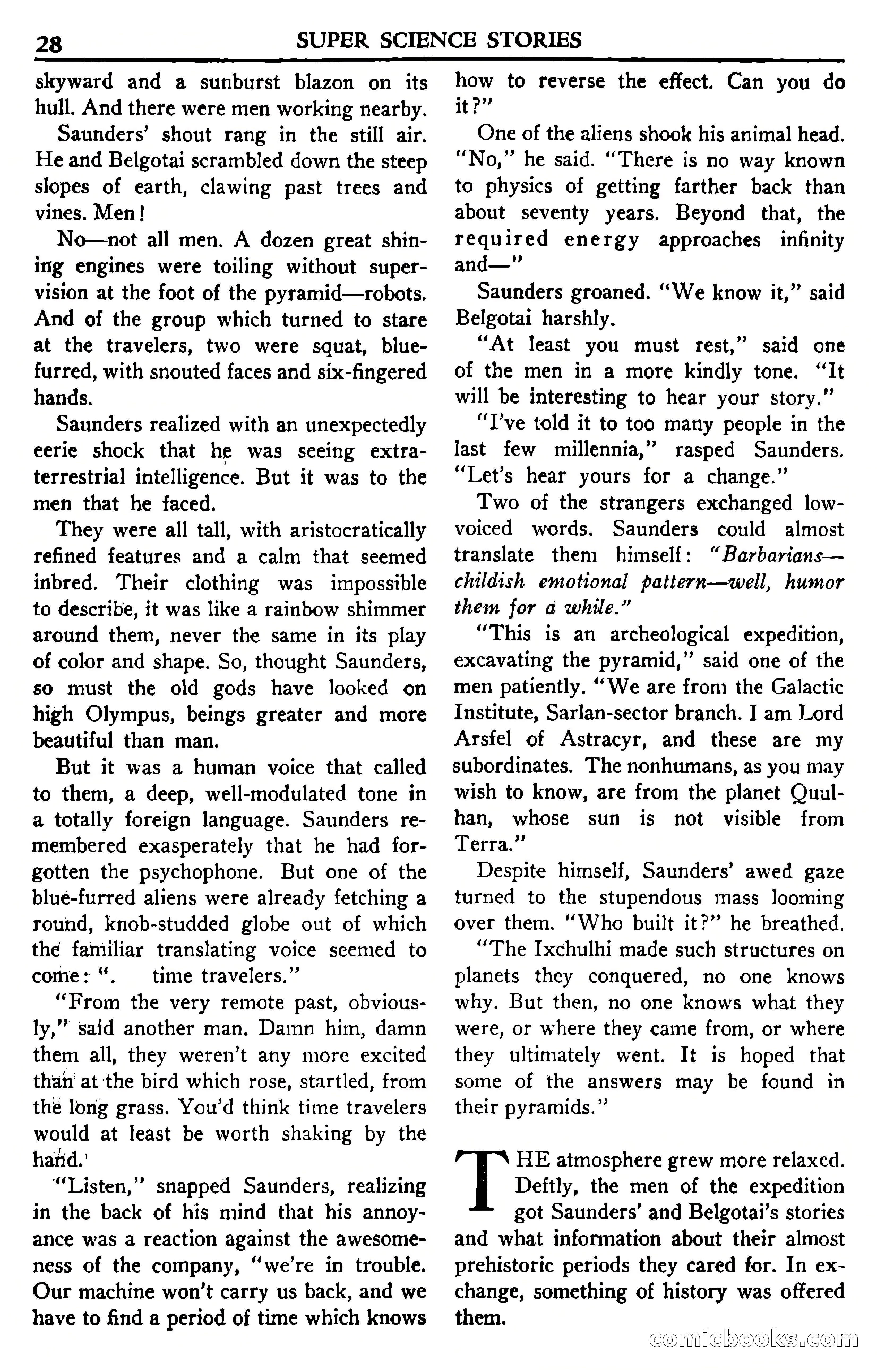 Super Science Stories, November 1950 — page 28 of 133