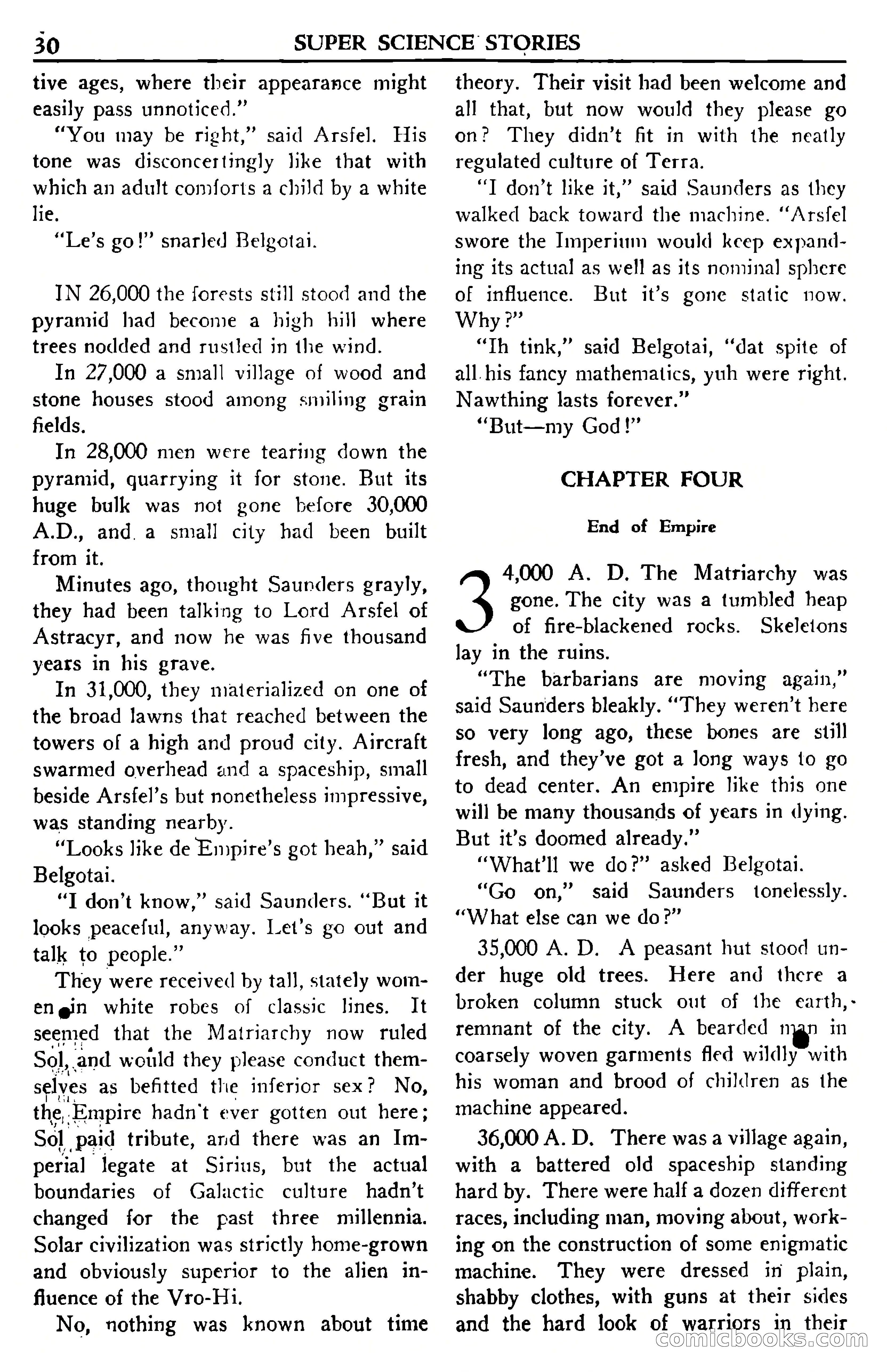 Super Science Stories, November 1950 — page 30 of 133