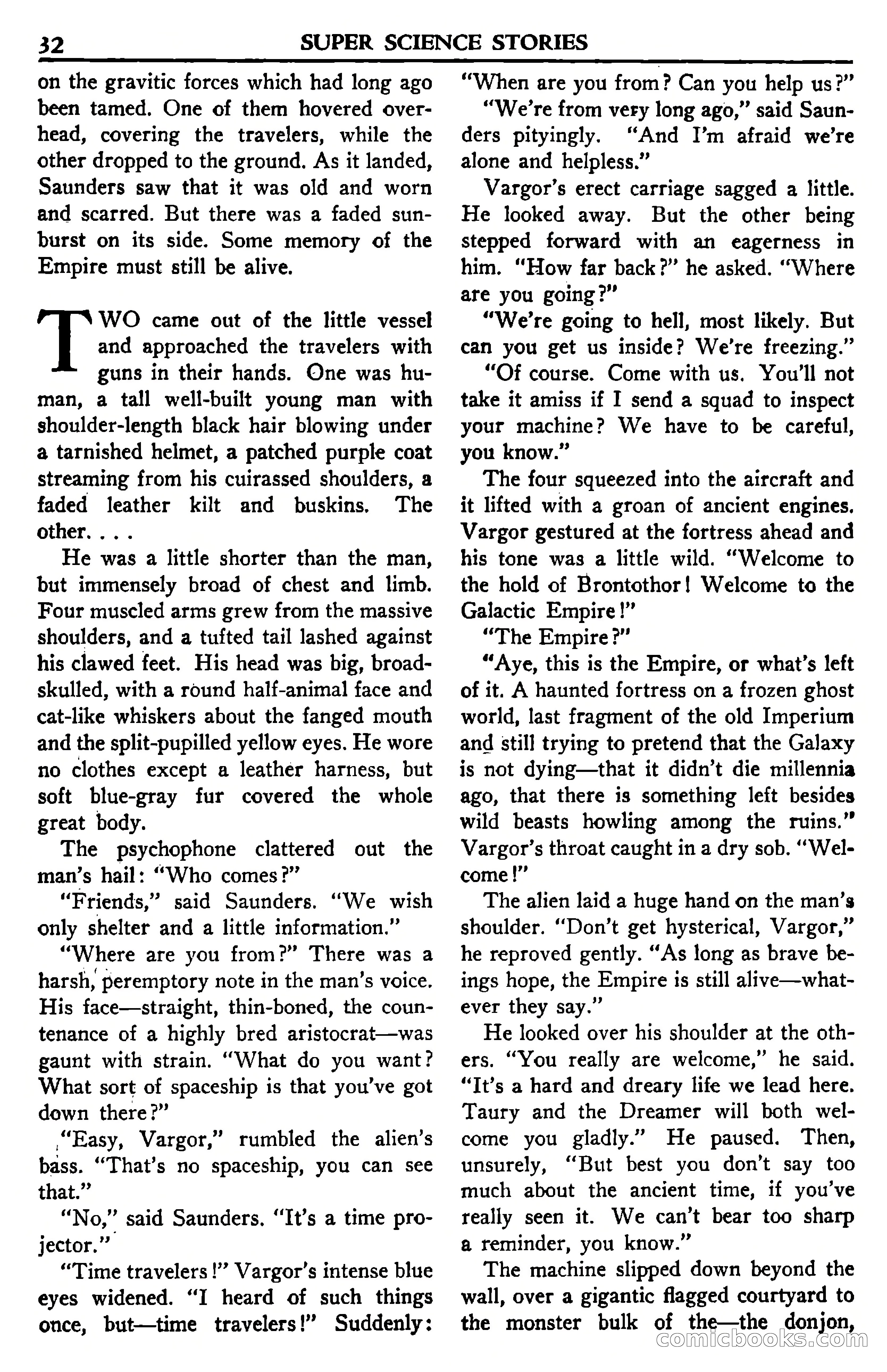 Super Science Stories, November 1950 — page 32 of 133