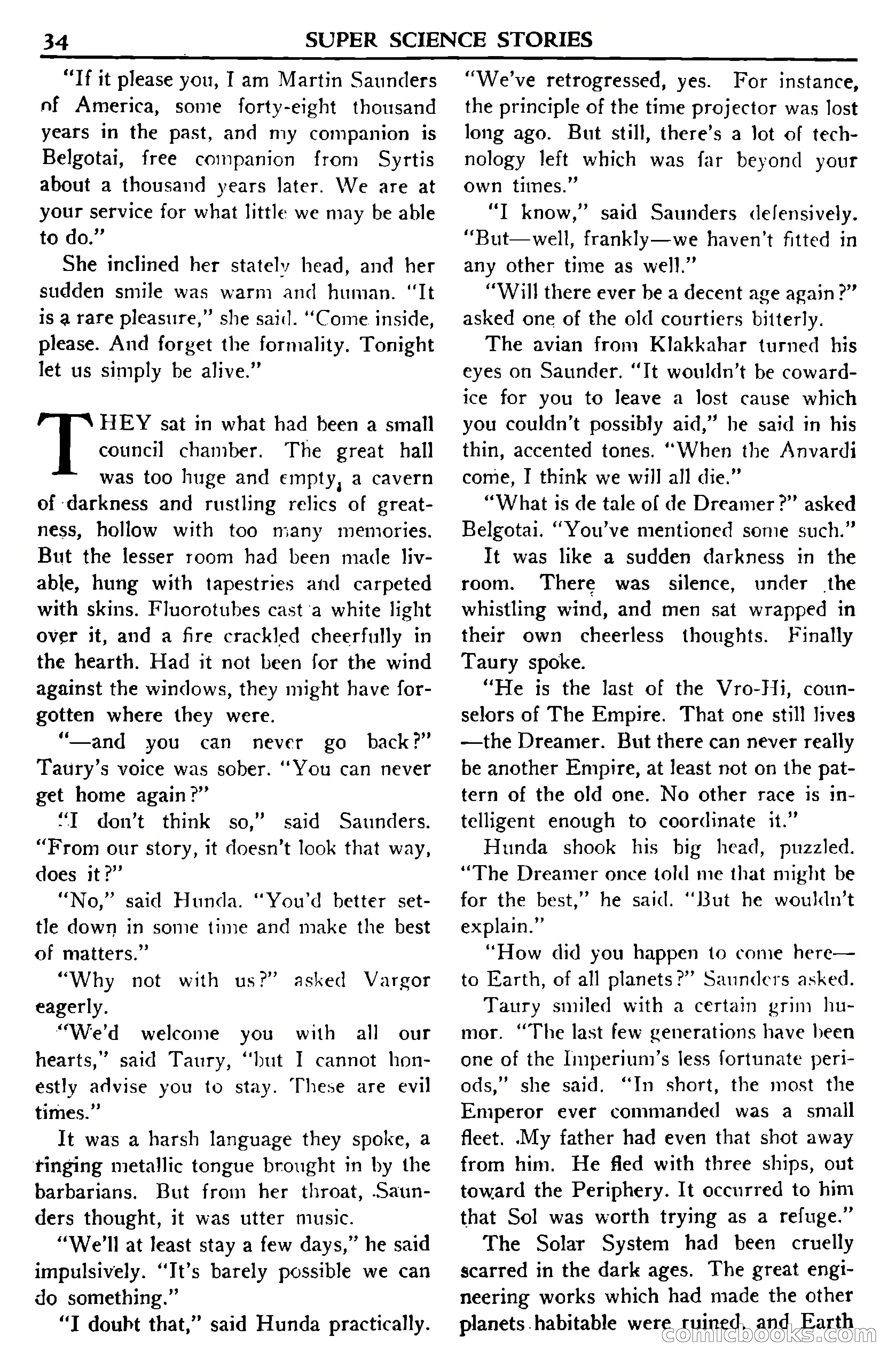 Super Science Stories, November 1950 — page 34 of 133