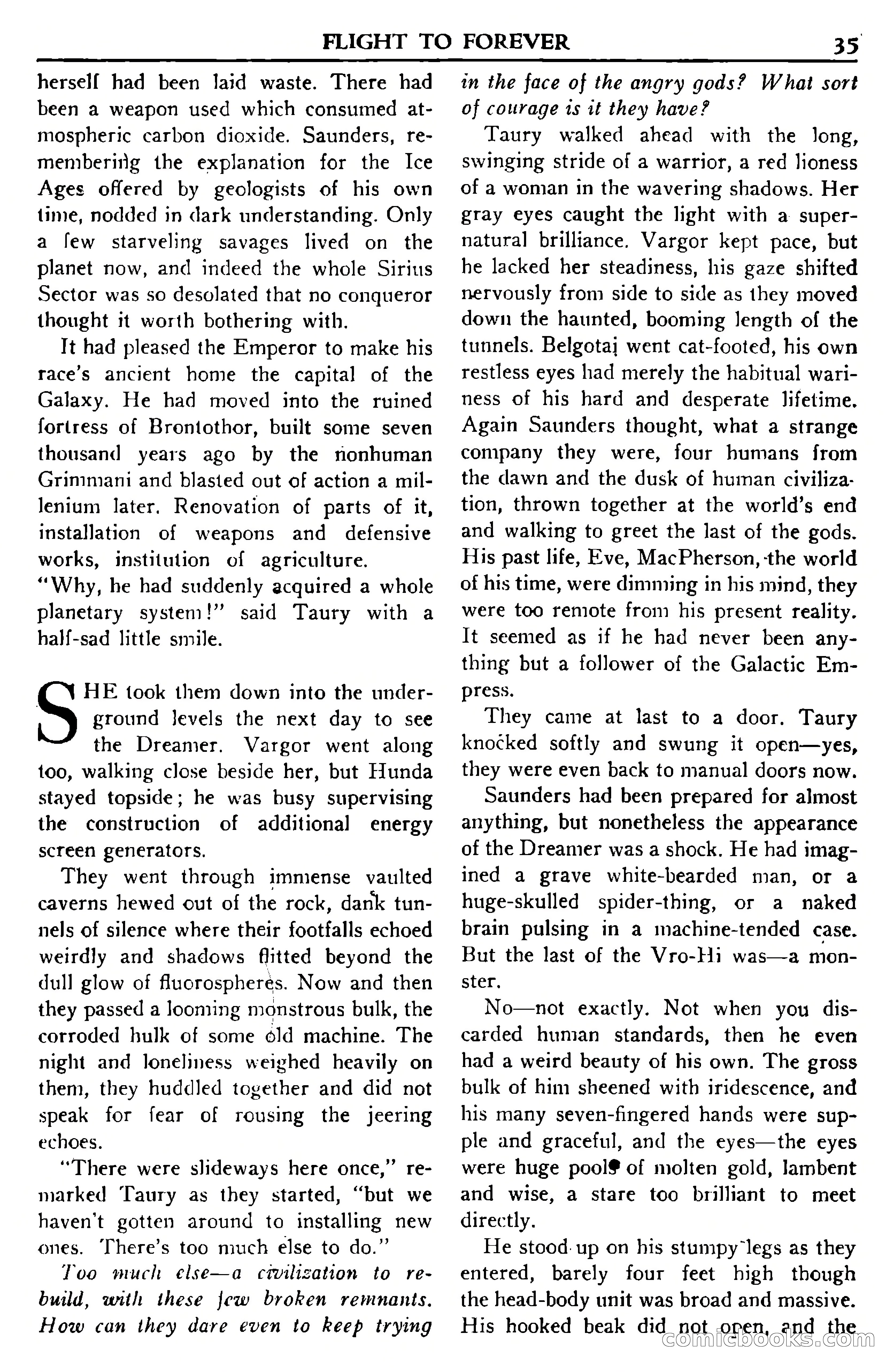 Super Science Stories, November 1950 — page 35 of 133