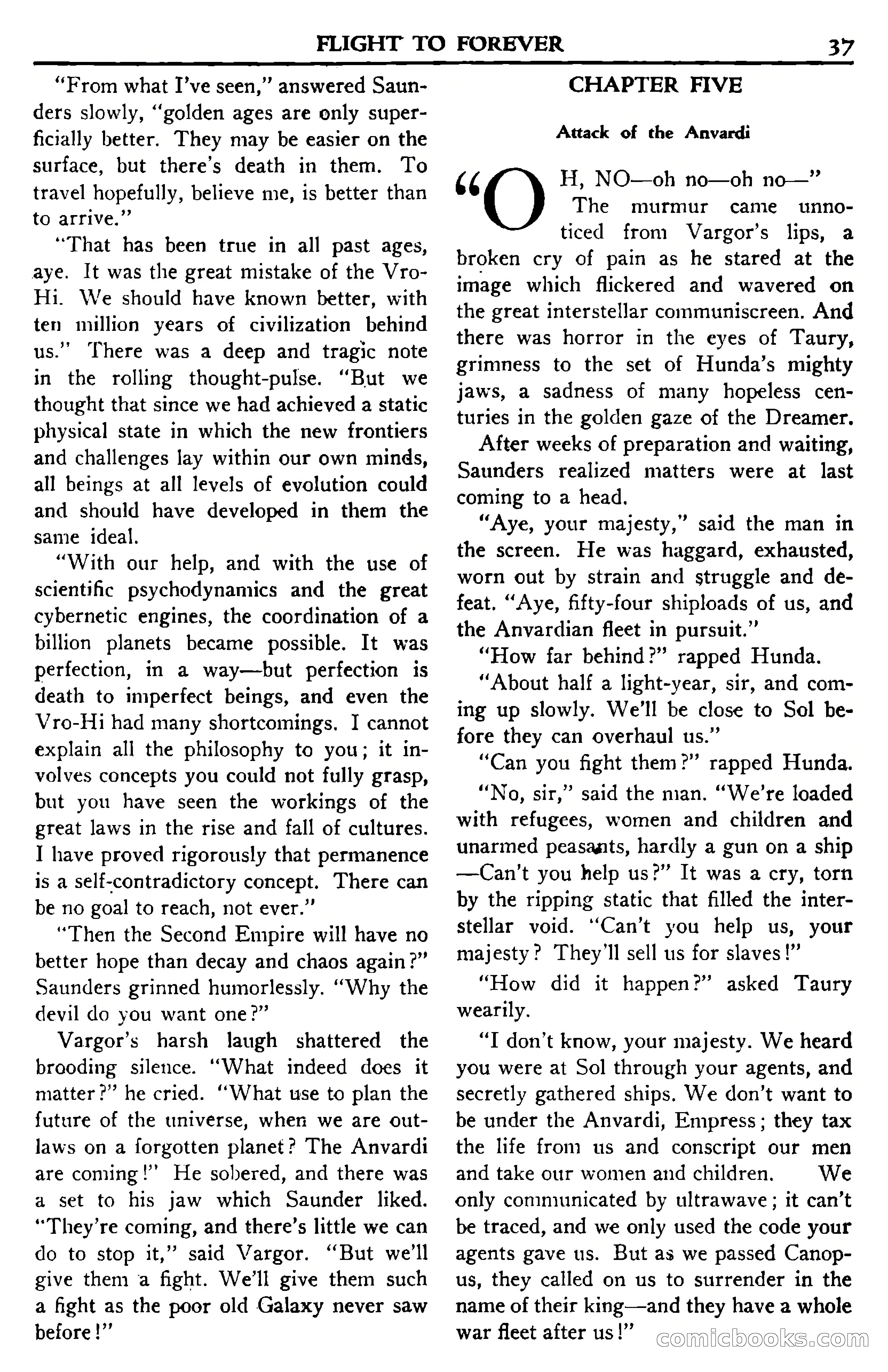 Super Science Stories, November 1950 — page 37 of 133