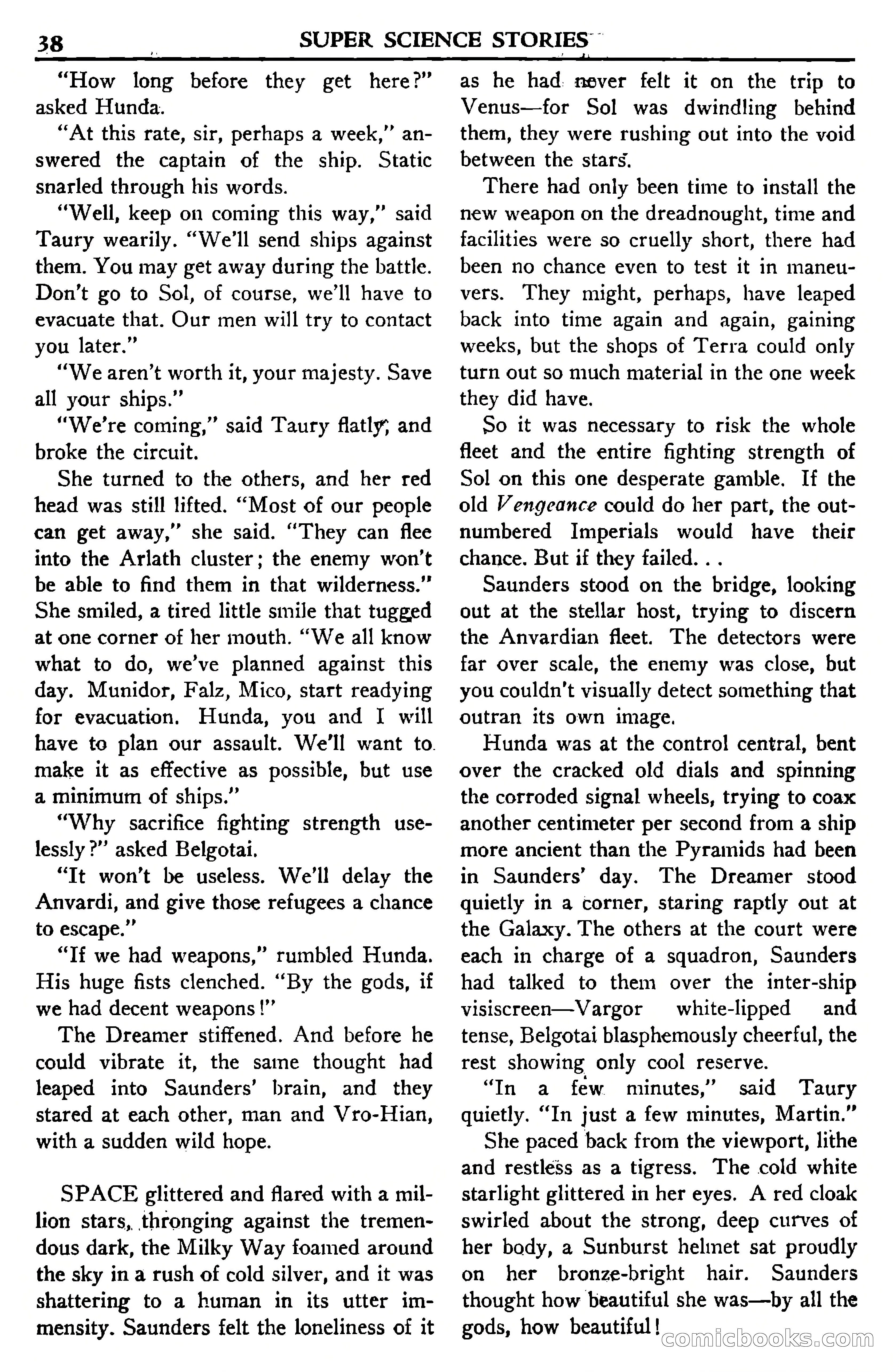 Super Science Stories, November 1950 — page 38 of 133